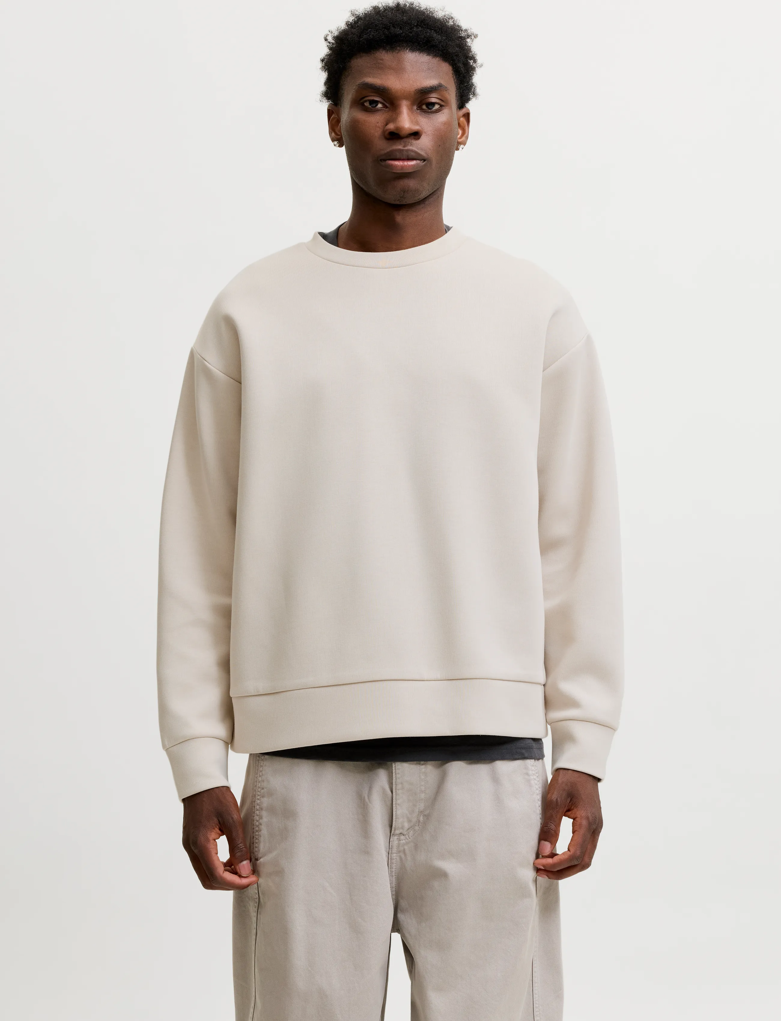 Jack & Jones JJEBARRON SWEAT CREW NECK NOOS - Kleidung - MOONBEAM / cream