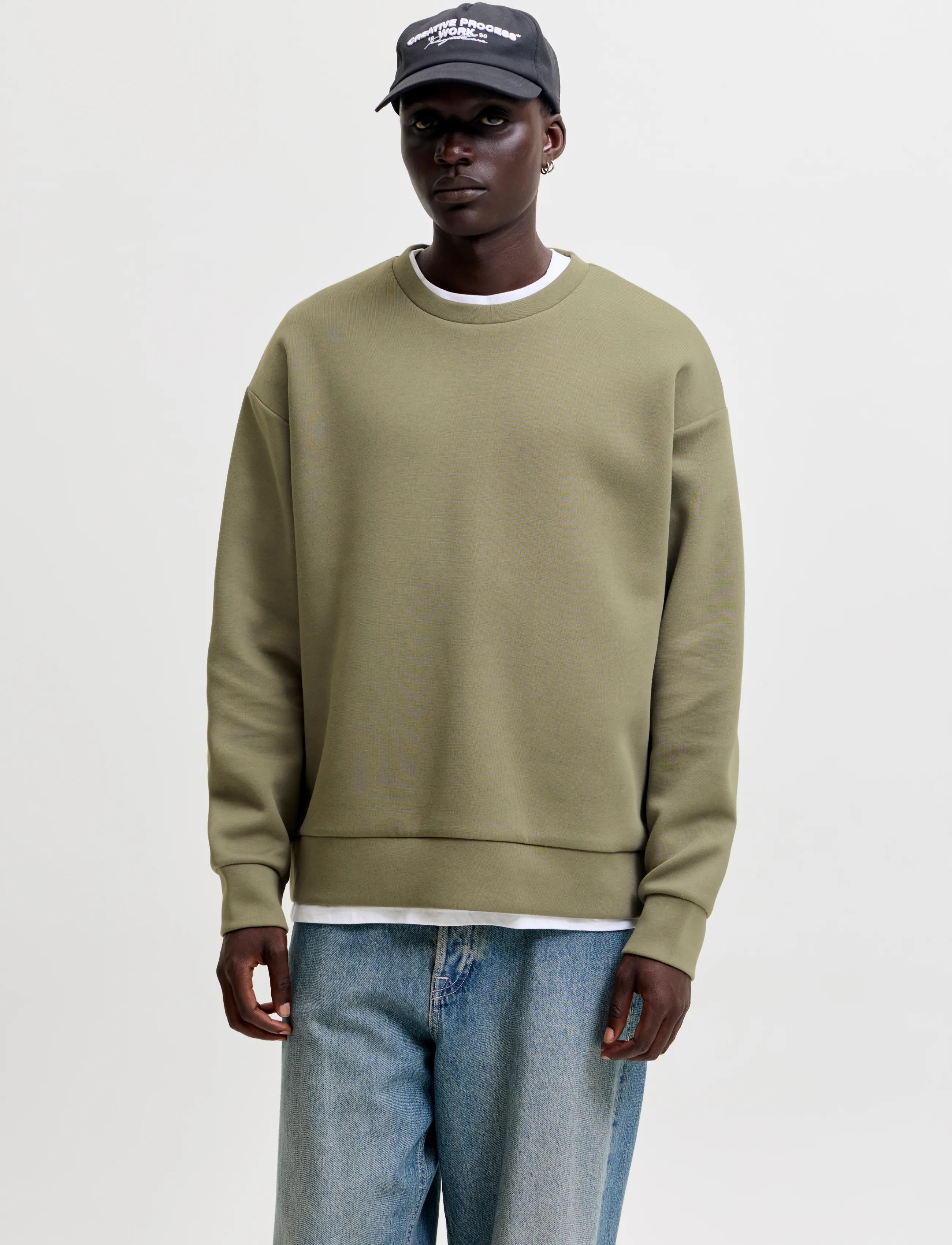 Jack & Jones JJEBARRON SWEAT CREW NECK NOOS - Kleidung - VETIVER / khaki/green