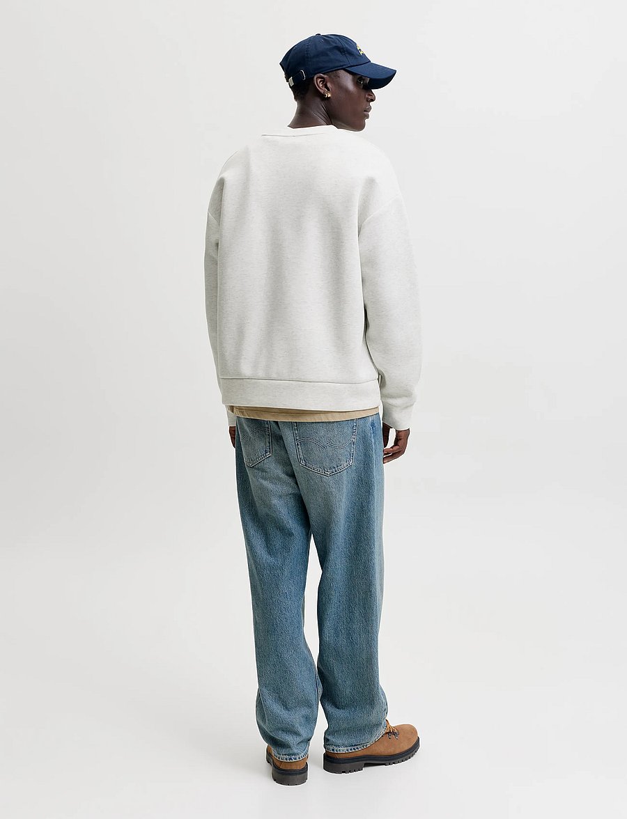 Jack & Jones - JJEBARRON SWEAT CREW NECK NOOS - kollektioner - white melange - 2