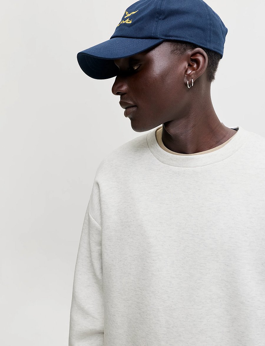Jack & Jones - JJEBARRON SWEAT CREW NECK NOOS - kollektioner - white melange - 5