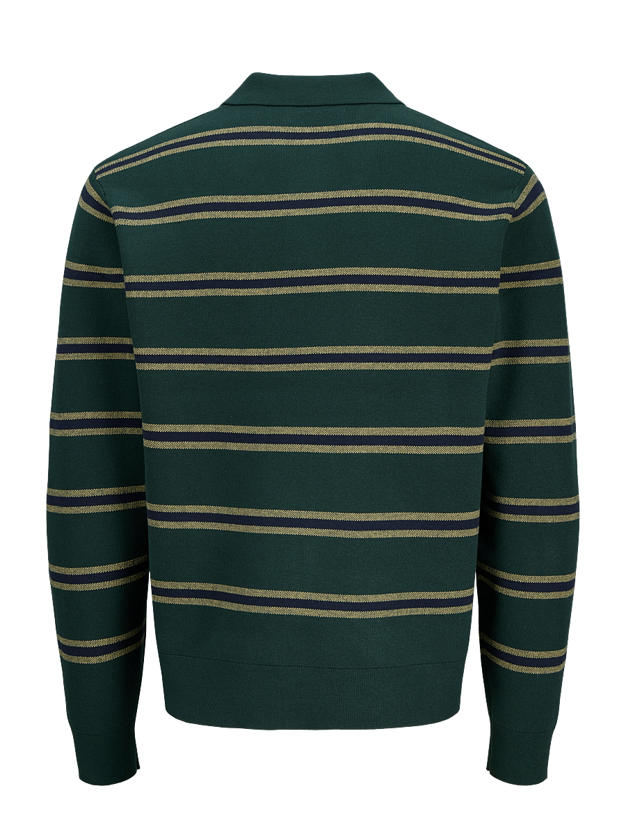 Jack & Jones - JORATOCHA KNIT STRIPE POLO - long-sleeved knitted polos - pine grove - 2