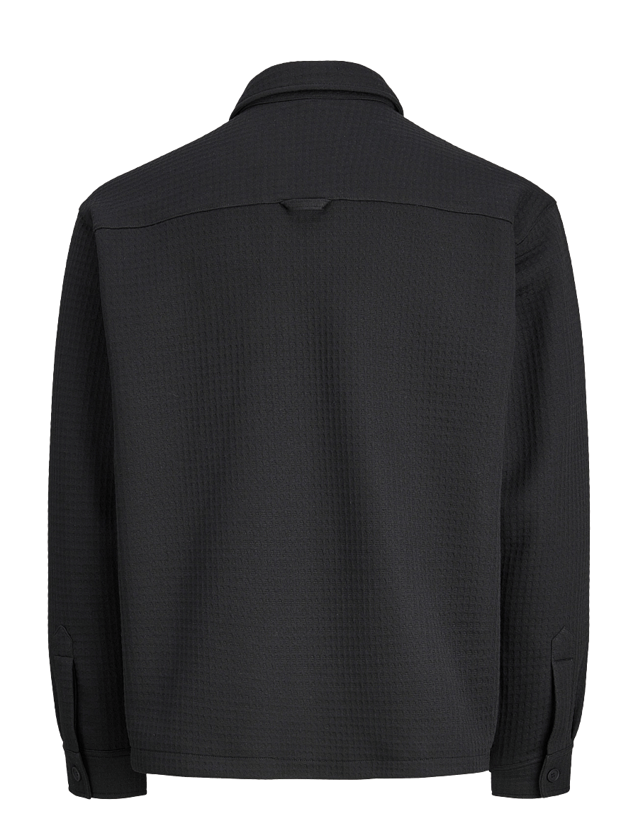 Jack & Jones - JCOFUSION JERSEY WAFFLE OVERSHIRT - casual skjorter - black - 2
