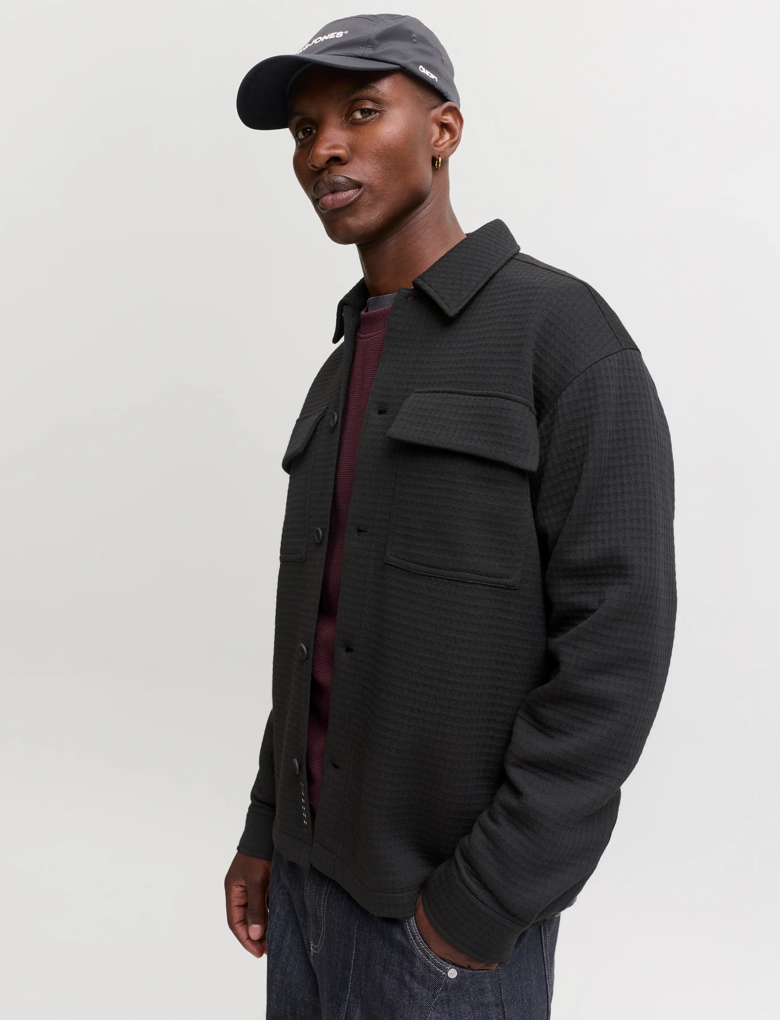 Jack & Jones - JCOFUSION JERSEY WAFFLE OVERSHIRT - black - 5