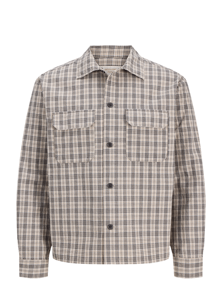 Jack & Jones - JORNORREBRO CHECK OVERSHIRT LS - Überhemden - feather gray - 0