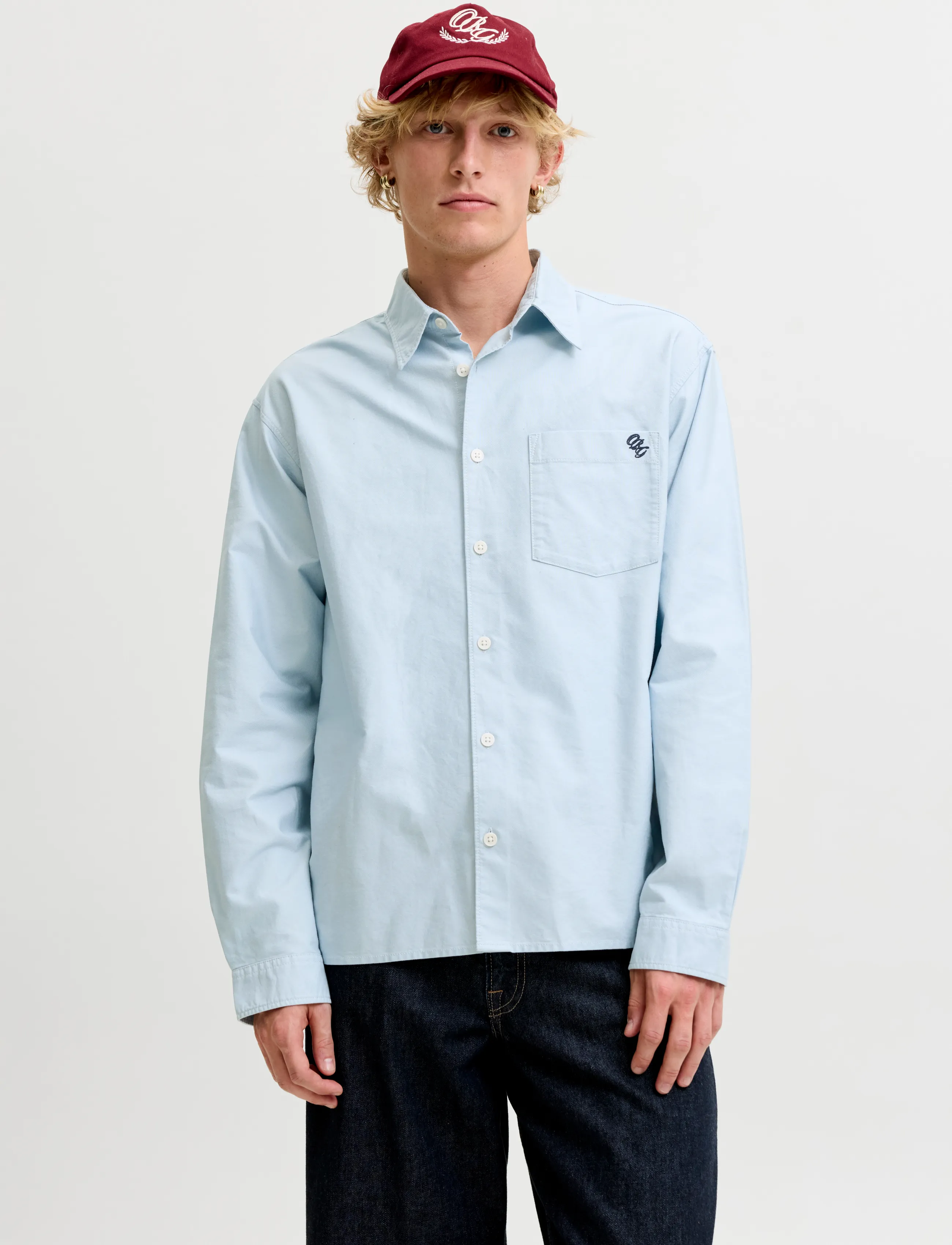 Jack & Jones JORFREDERIKSBERG OXFORD SHIRT LS SN - Oxford shirts - CASHMERE BLUE / blue