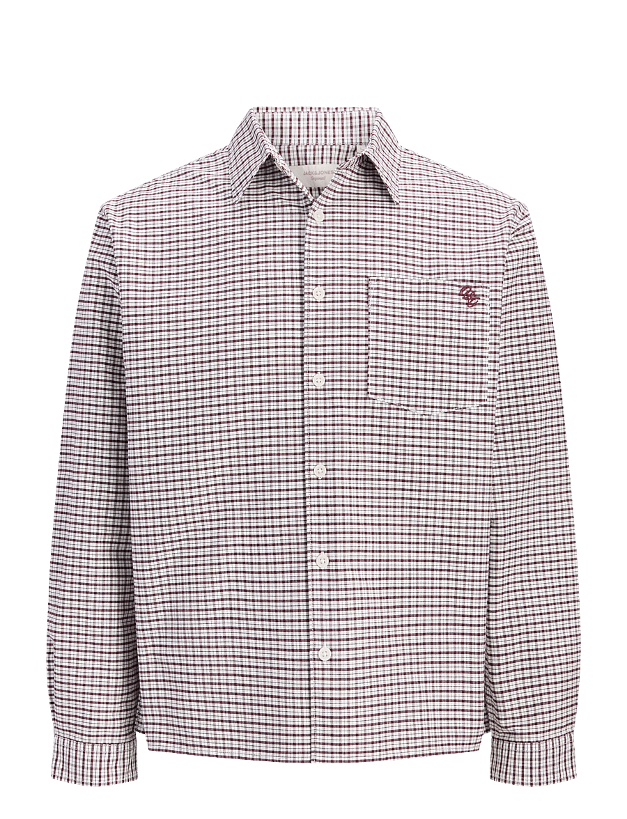 Jack & Jones - JORFREDERIKSBERG OXFORD SHIRT LS SN - mønstrede skjorter - chocolate truffle - 1