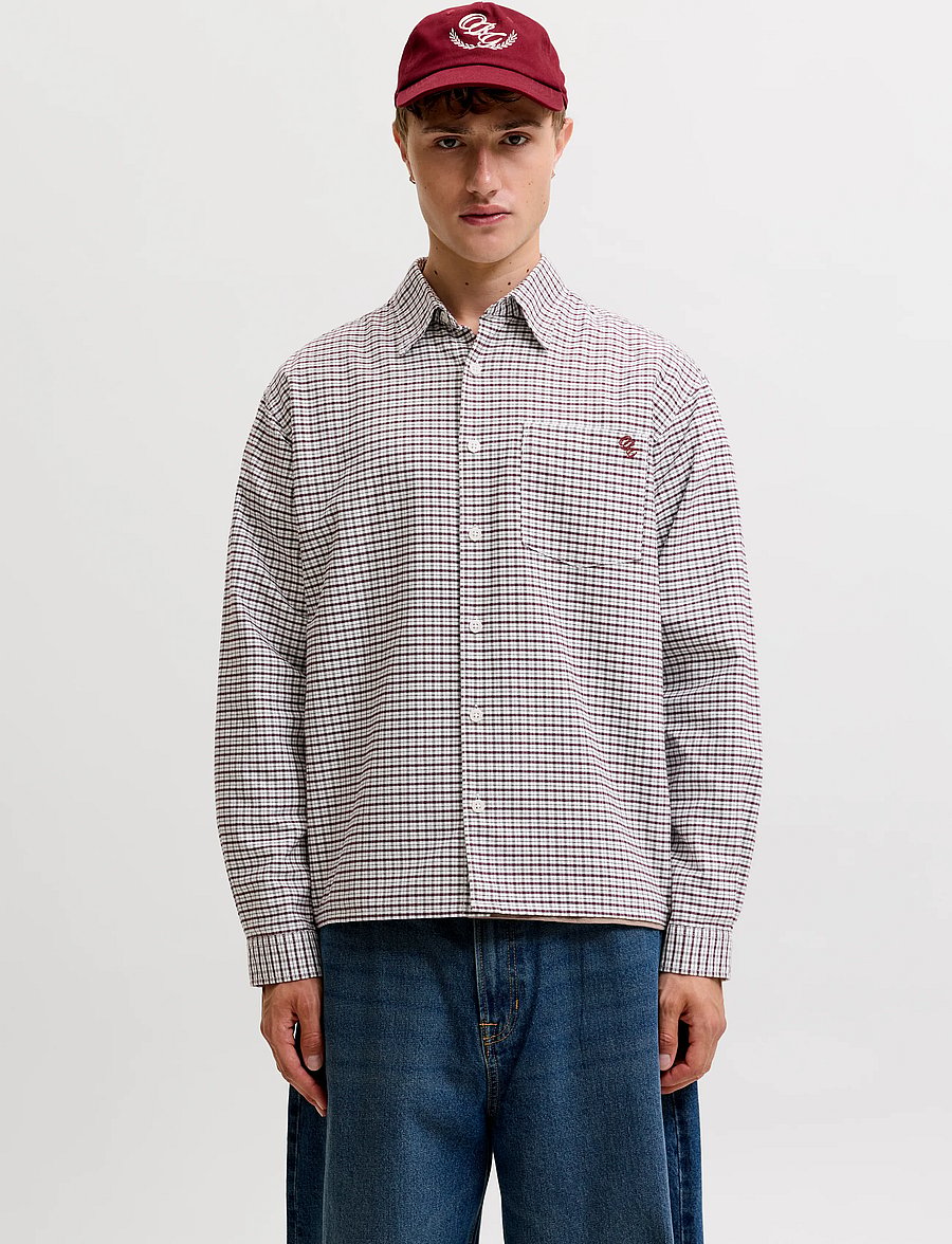 Jack & Jones - JORFREDERIKSBERG OXFORD SHIRT LS SN - mønstrede skjorter - chocolate truffle - 0
