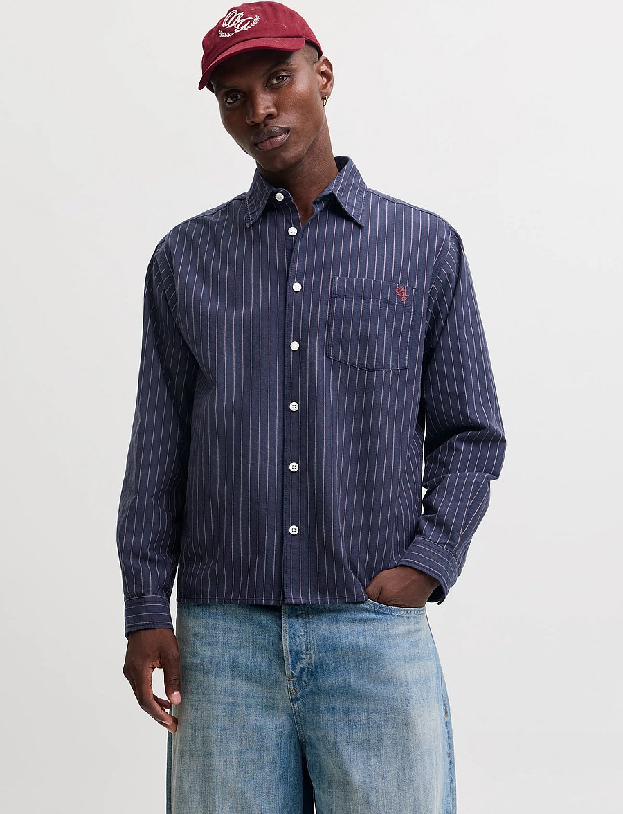 Jack & Jones - JORFREDERIKSBERG OXFORD SHIRT LS SN - mønstrede skjorter - sky captain - 0