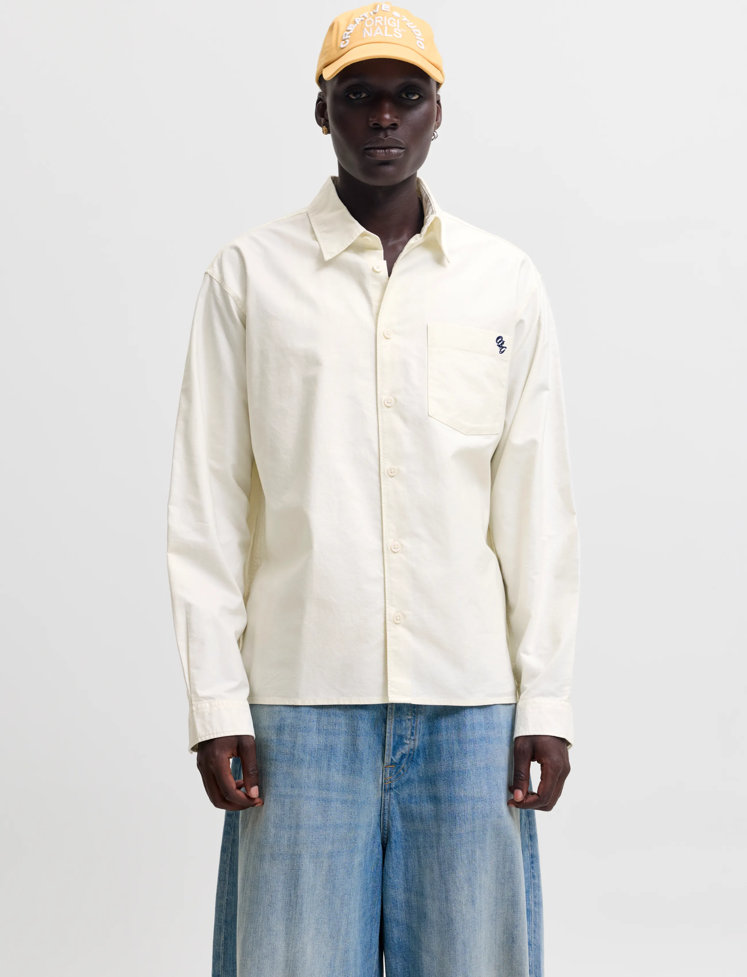 Jack & Jones JORFREDERIKSBERG OXFORD SHIRT LS SN - Oxford shirts - SNOW WHITE / white