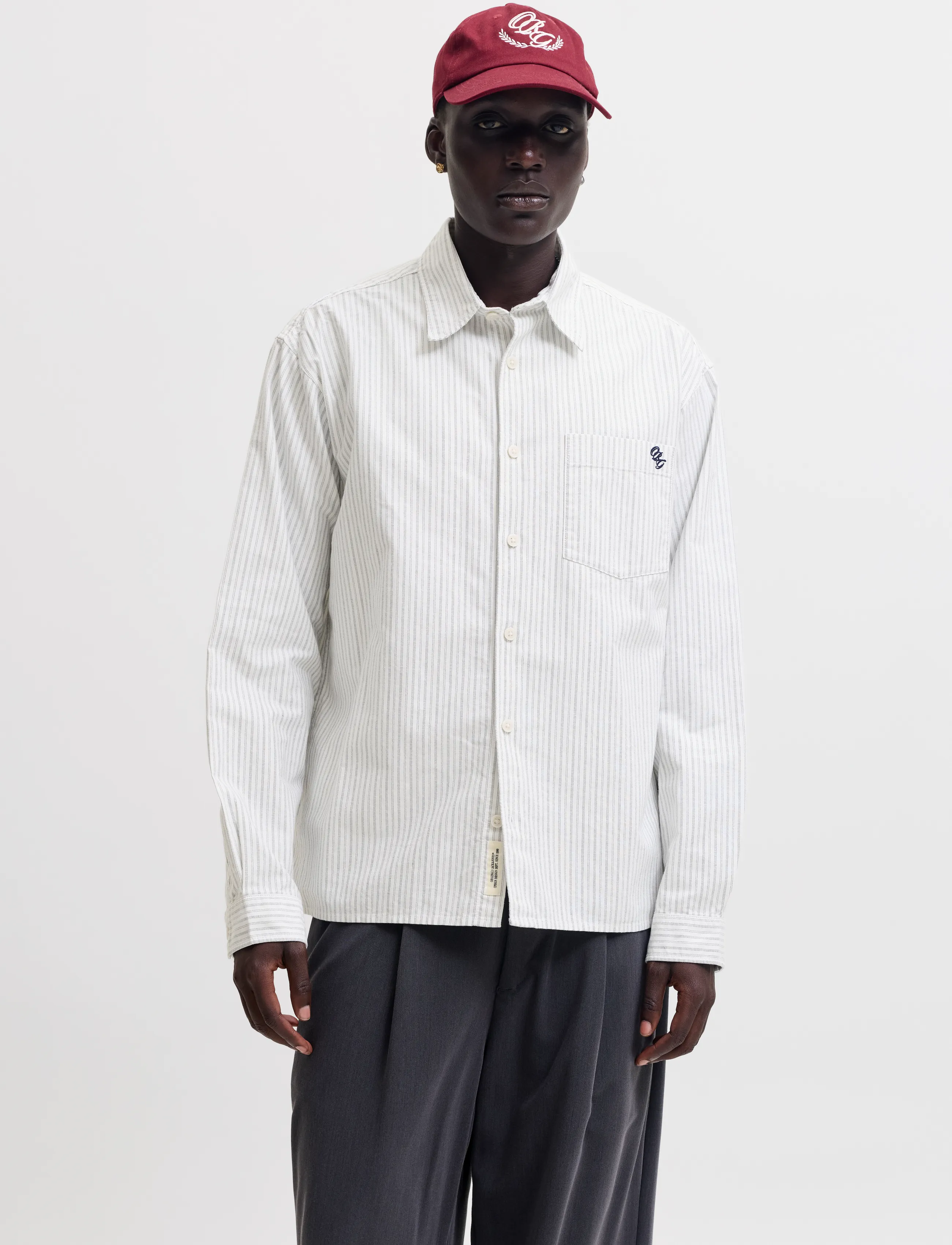 Jack & Jones JORFREDERIKSBERG OXFORD SHIRT LS SN - Tøj - SNOW WHITE / white