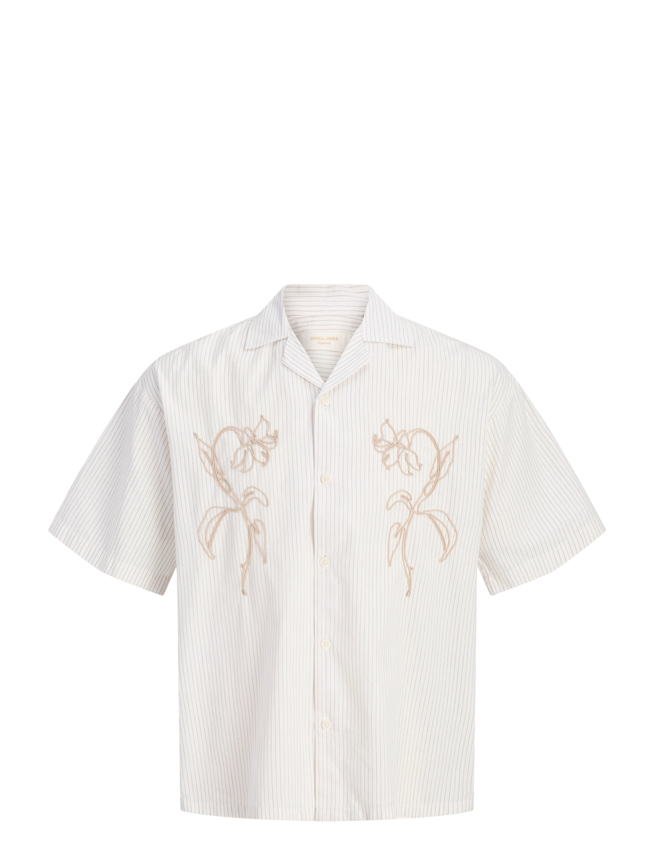 Jack & Jones JORATOCHA EMBROIDERY SHIRT SS - Hemden - CLOUD DANCER / cream