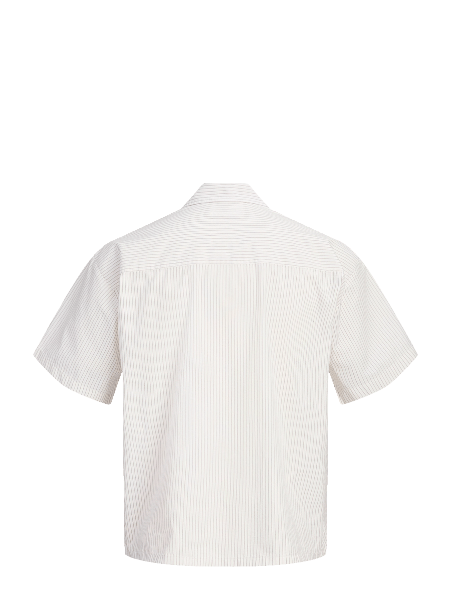 Jack & Jones - JORATOCHA EMBROIDERY SHIRT SS - gestreifte hemden - cloud dancer - 1