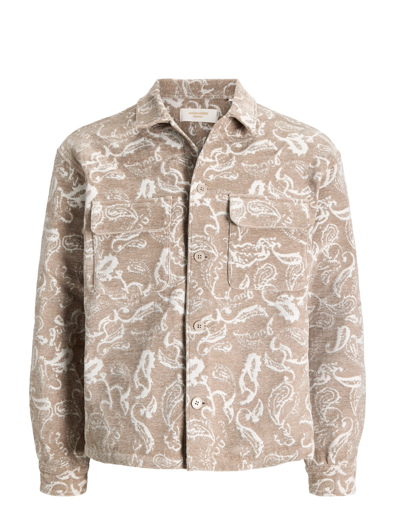 Jack & Jones JORCHAMBERI JACQUARD SHIRT LS - Mustriga särgid - FEATHER GRAY / grey
