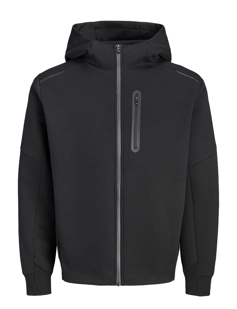 Jack & Jones - JCOFUSION SWEAT FULL ZIP HOOD - kevadjoped - black - 1