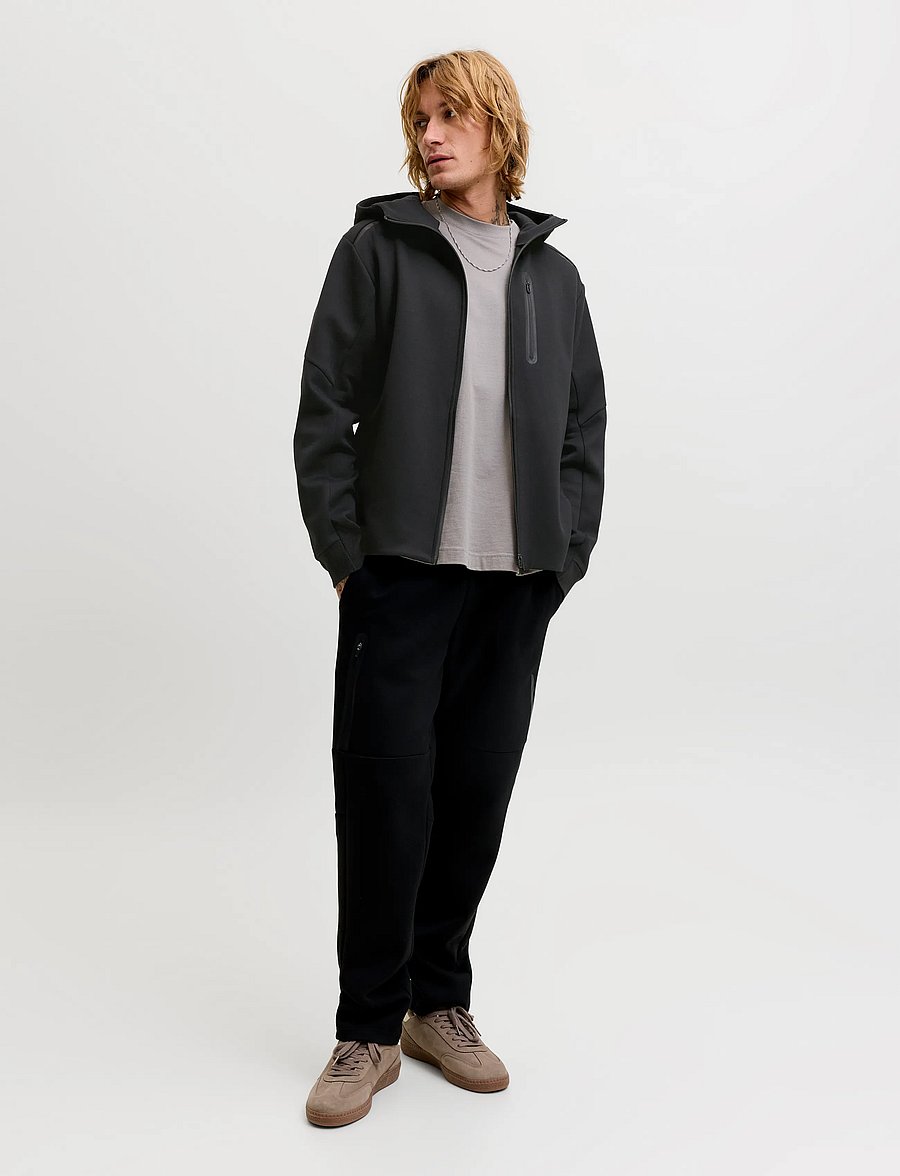 Jack & Jones - JCOFUSION SWEAT FULL ZIP HOOD - kevadjoped - black - 4