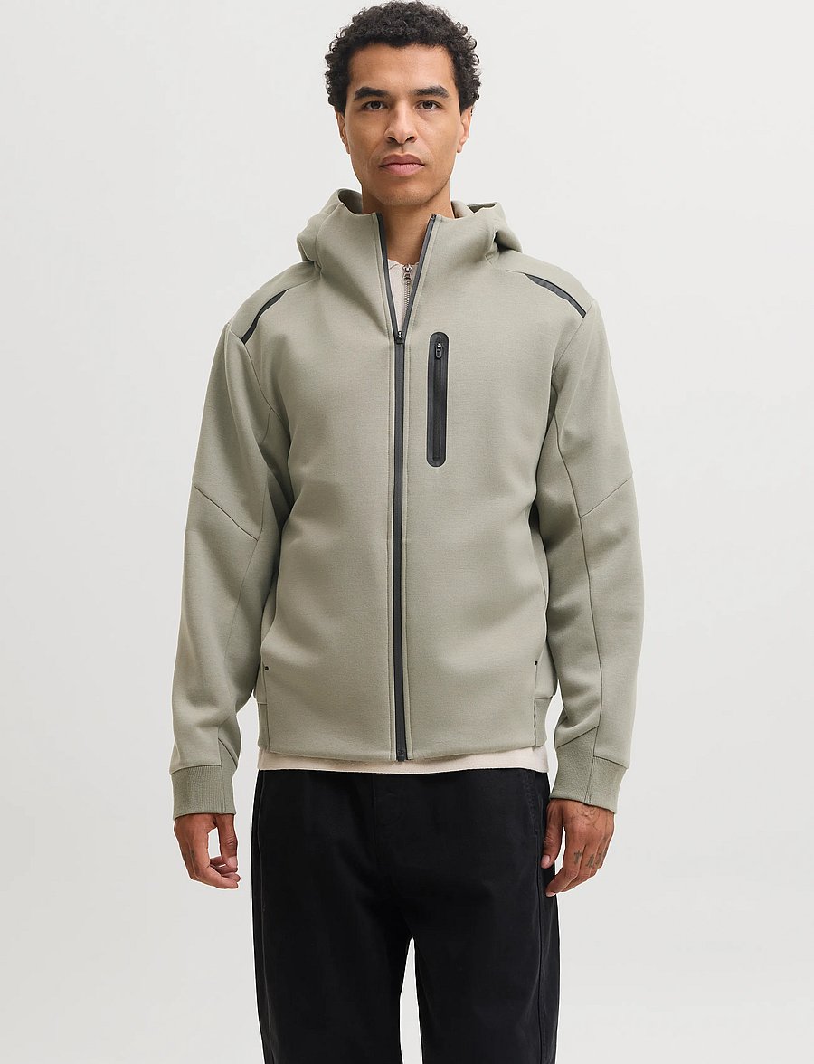 Jack & Jones - JCOFUSION SWEAT FULL ZIP HOOD - vetiver - 0