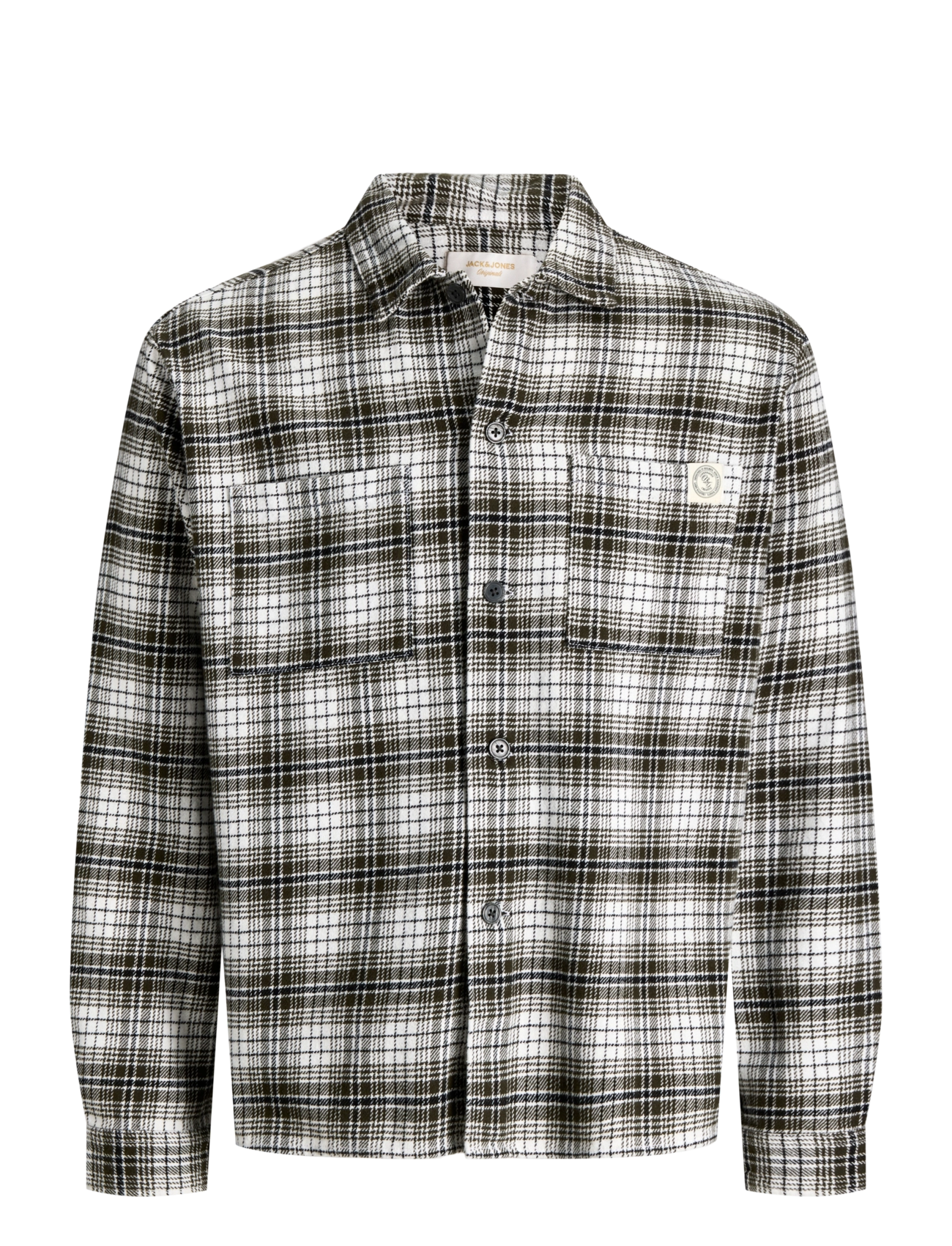 Jack & Jones JORFREDERIKSBERG FLANNEL OVERSHIRT LS SN - Riided - ROSIN / khaki/green