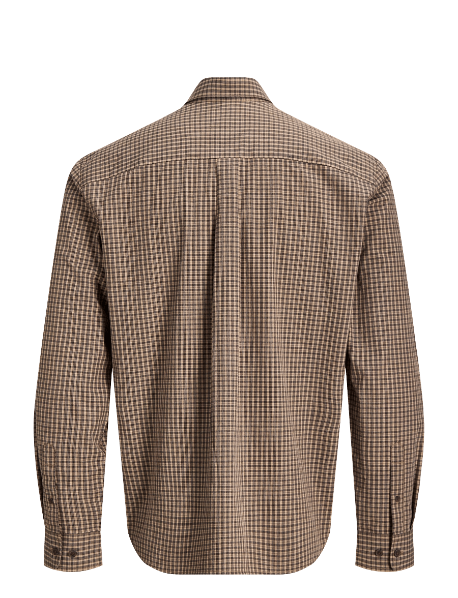 Jack & Jones - JPRBLAEDWARD DOBBY L/S SHIRT - triibulised särgid - petrified oak - 1