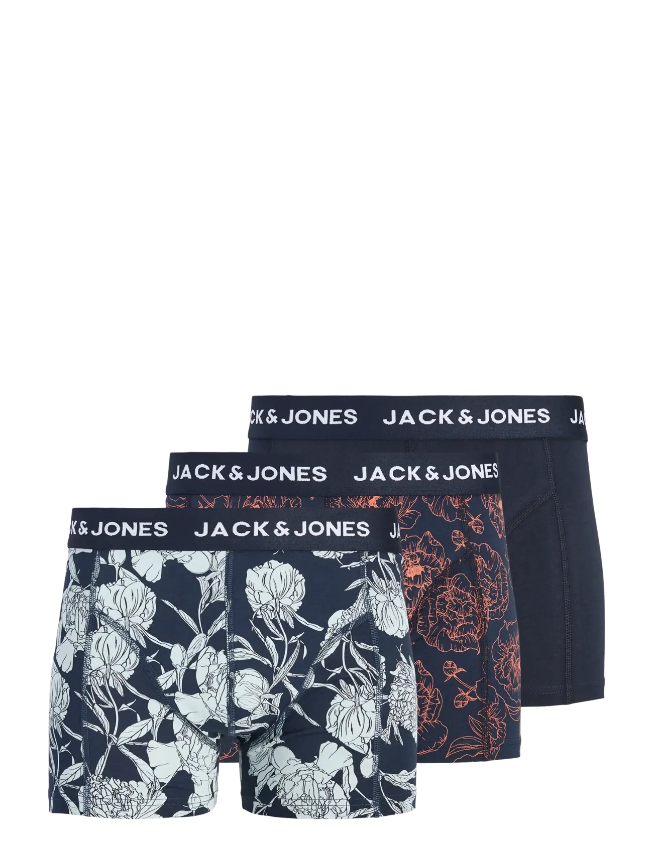 JACK & JONES Jacabstract Flower Trunks 3 Pack Navy - L - Herren