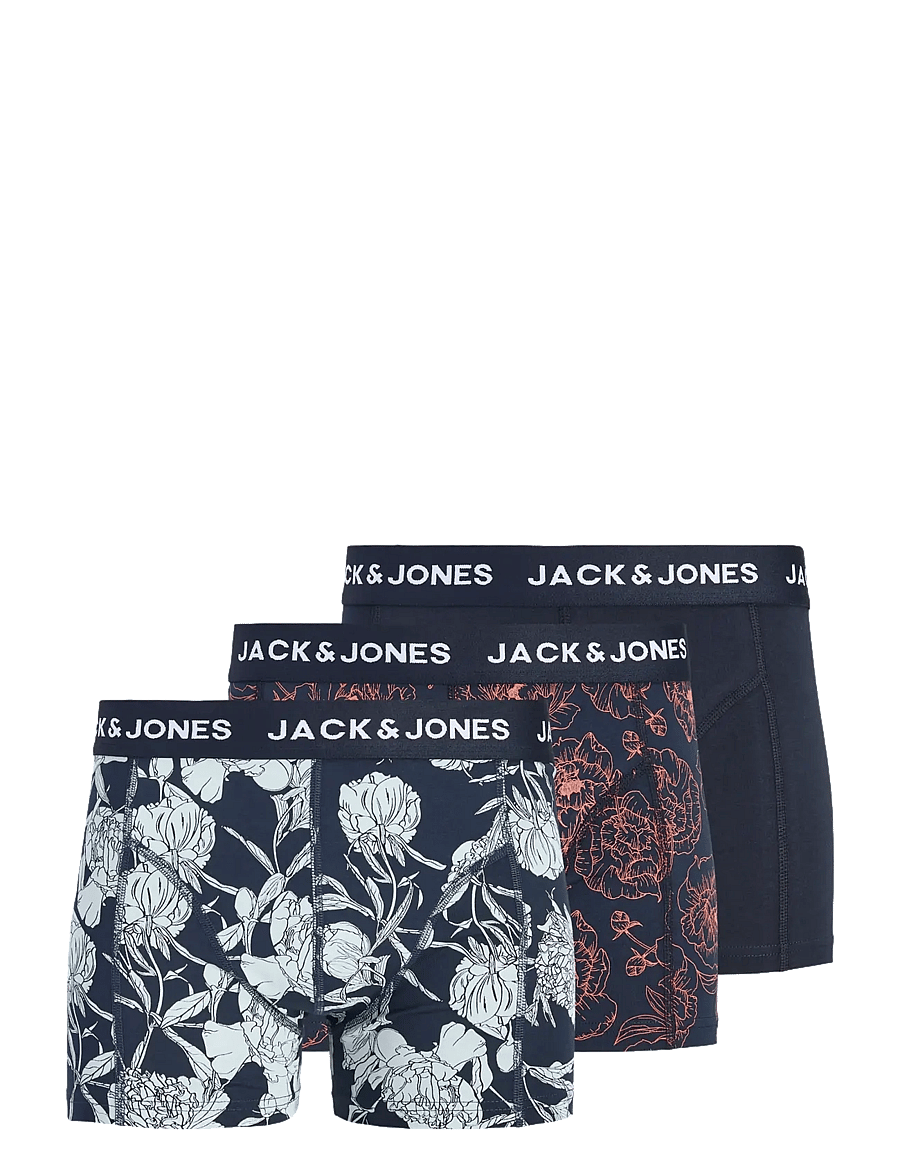 Jack & Jones - JACABSTRACT FLOWER TRUNKS 3 PACK - multipack underbukser - sky captain - 1