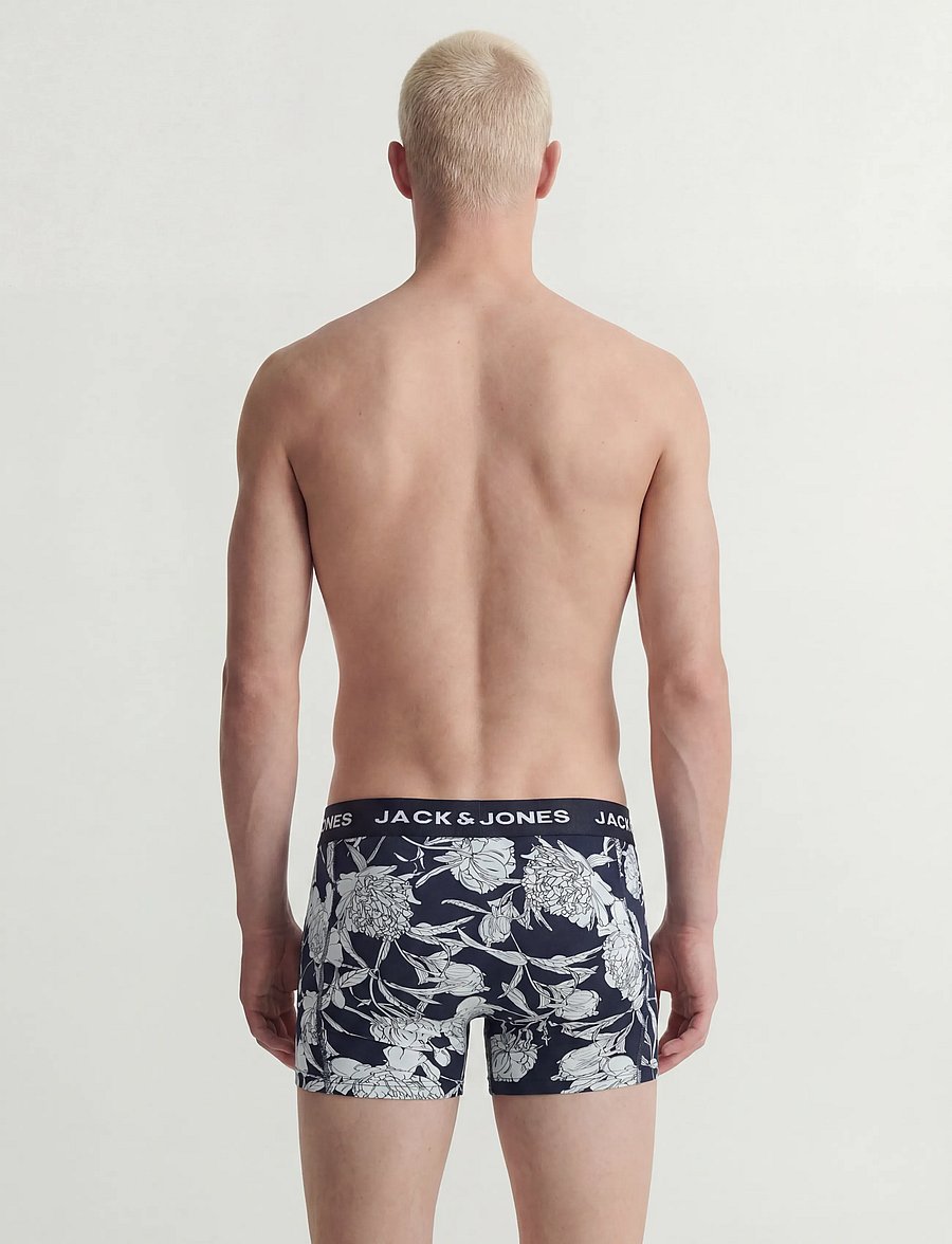 Jack & Jones - JACABSTRACT FLOWER TRUNKS 3 PACK - multipack underbukser - sky captain - 4