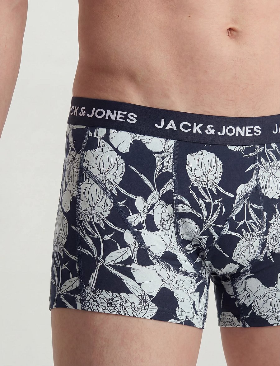 Jack & Jones - JACABSTRACT FLOWER TRUNKS 3 PACK - multipack underbukser - sky captain - 5