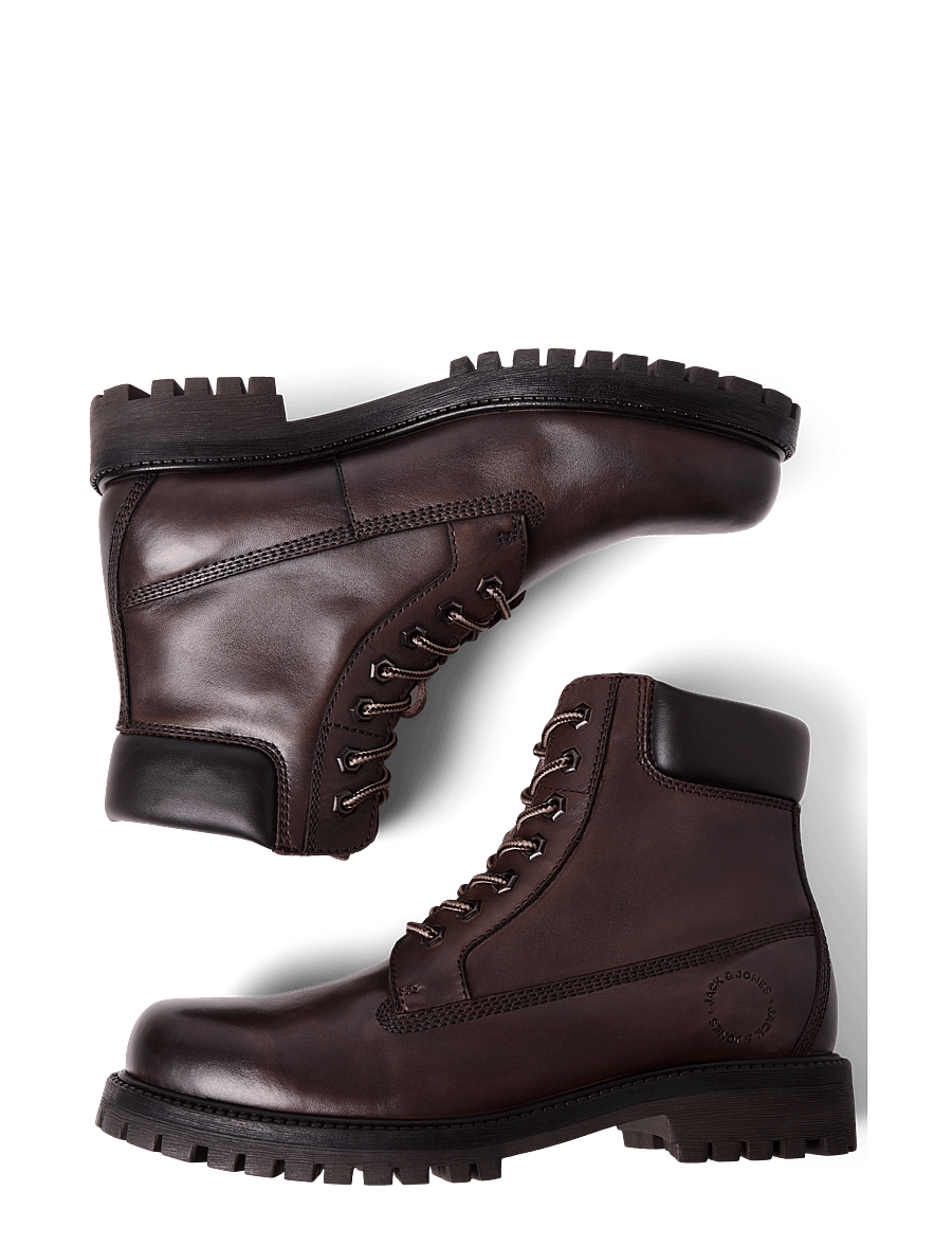 Jack & Jones - JFWMONTANA LEATHER BOOT LN - brown stone - 4