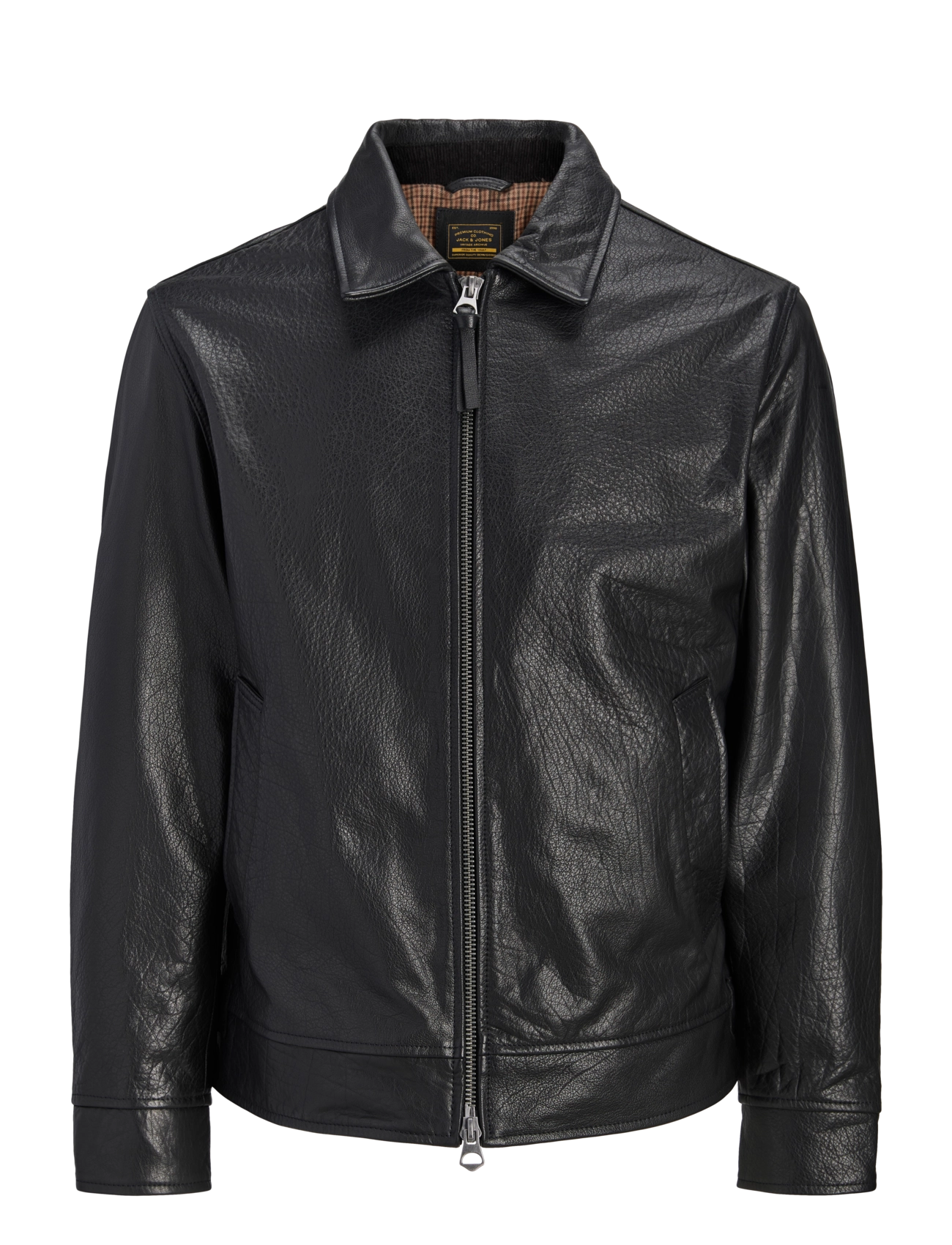 Jack & Jones JPRBLUDEAN LEATHER JKT - Joped - BLACK / black