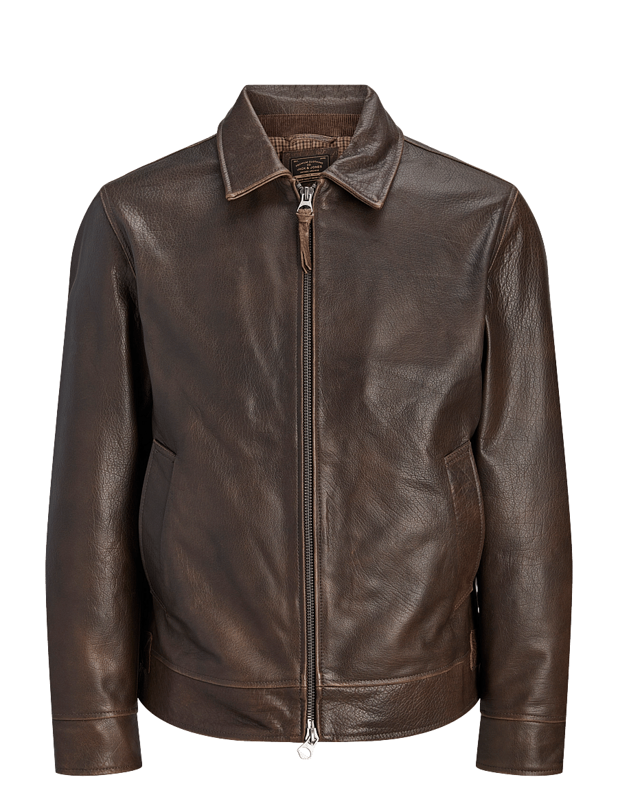 Jack & Jones - JPRBLUDEAN LEATHER JKT - forårsjakker - hot fudge - 0