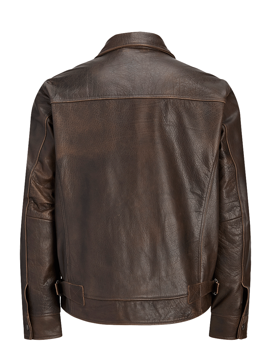 Jack & Jones - JPRBLUDEAN LEATHER JKT - forårsjakker - hot fudge - 1