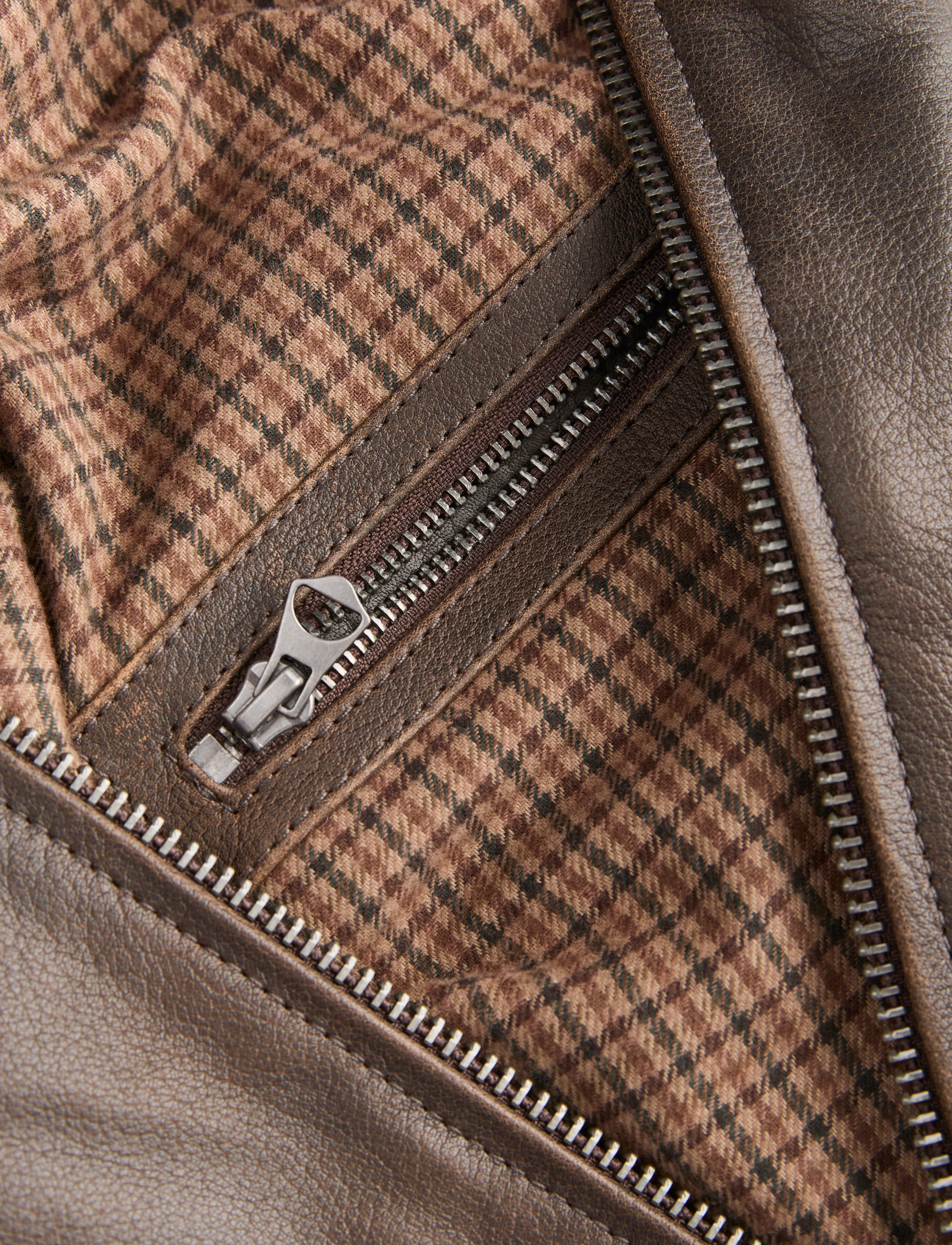 Jack & Jones - JPRBLUDEAN LEATHER JKT - forårsjakker - hot fudge - 4
