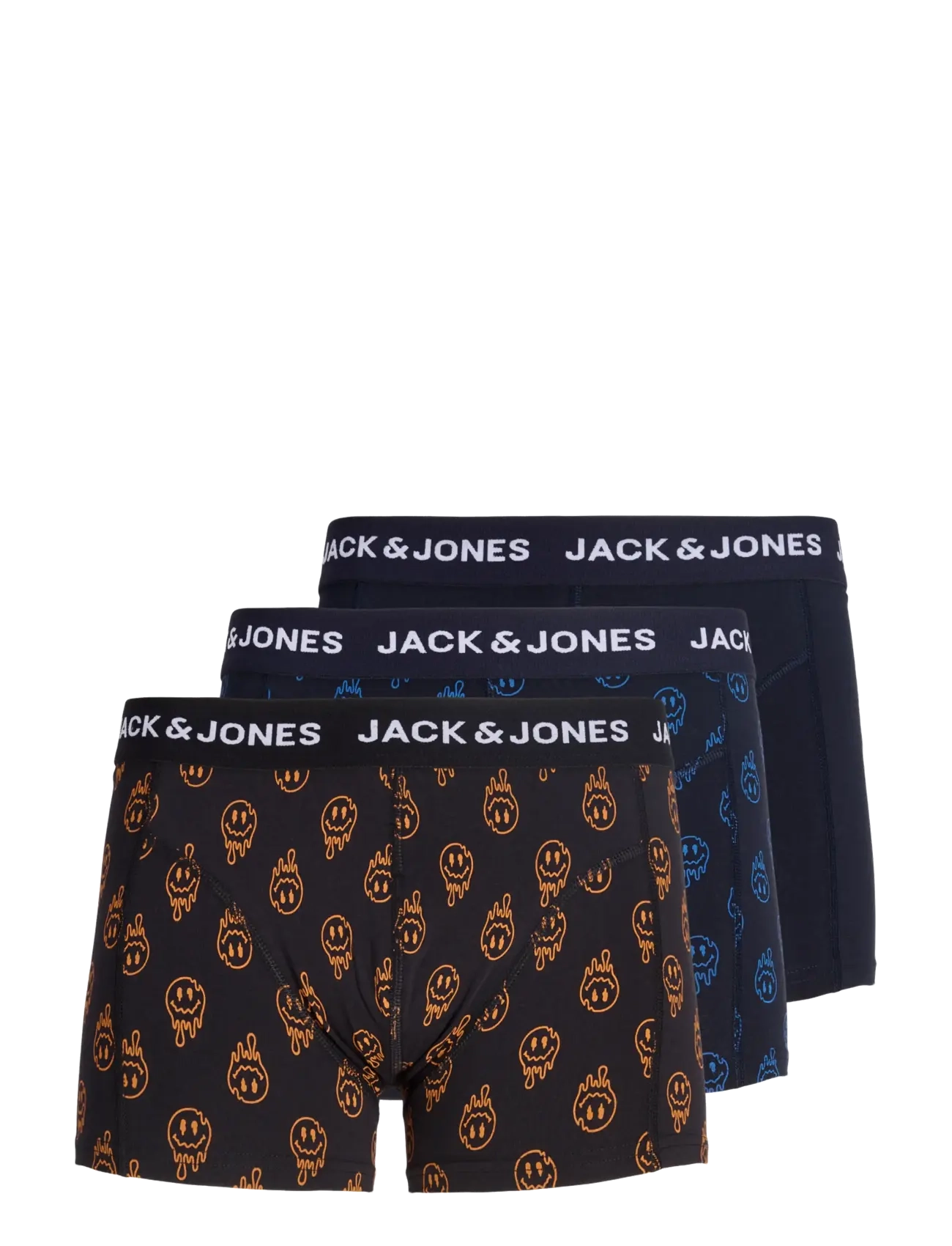 Jack & Jones JACDALE SMILEY TRUNKS 3 PACK SN - Boxer briefs - BLACK / black