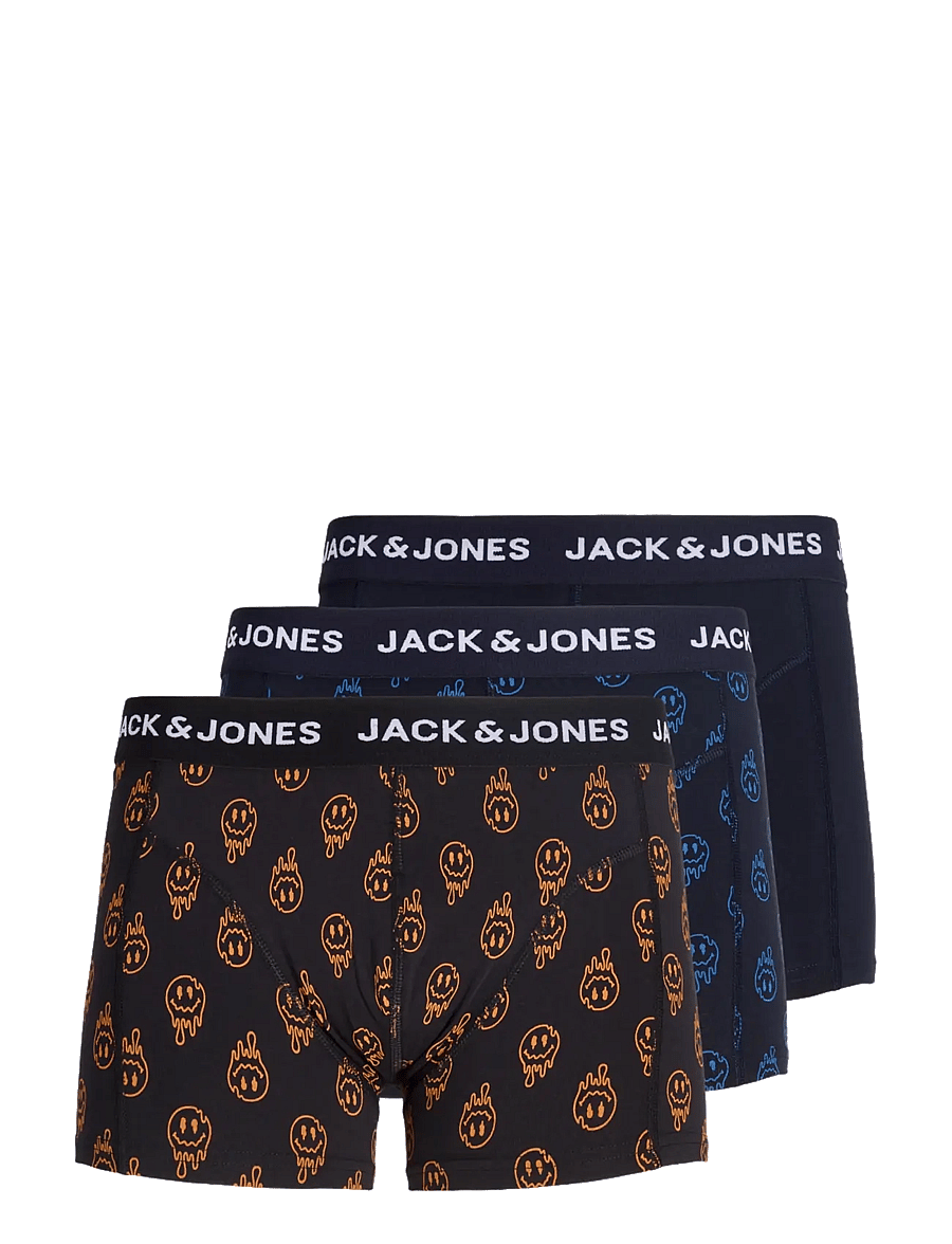 Jack & Jones - JACDALE SMILEY TRUNKS 3 PACK SN - enge boxershorts - black - 1