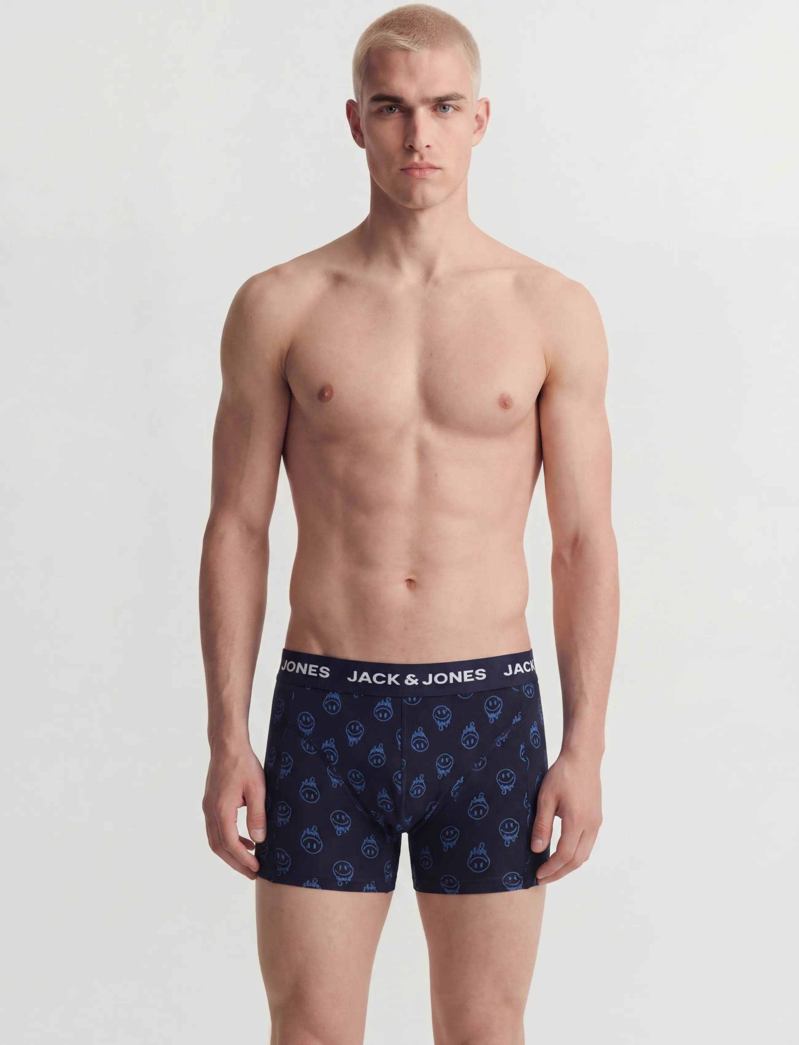 Jack & Jones JACDALE SMILEY TRUNKS 3 PACK SN - Underbukser - BLACK / black