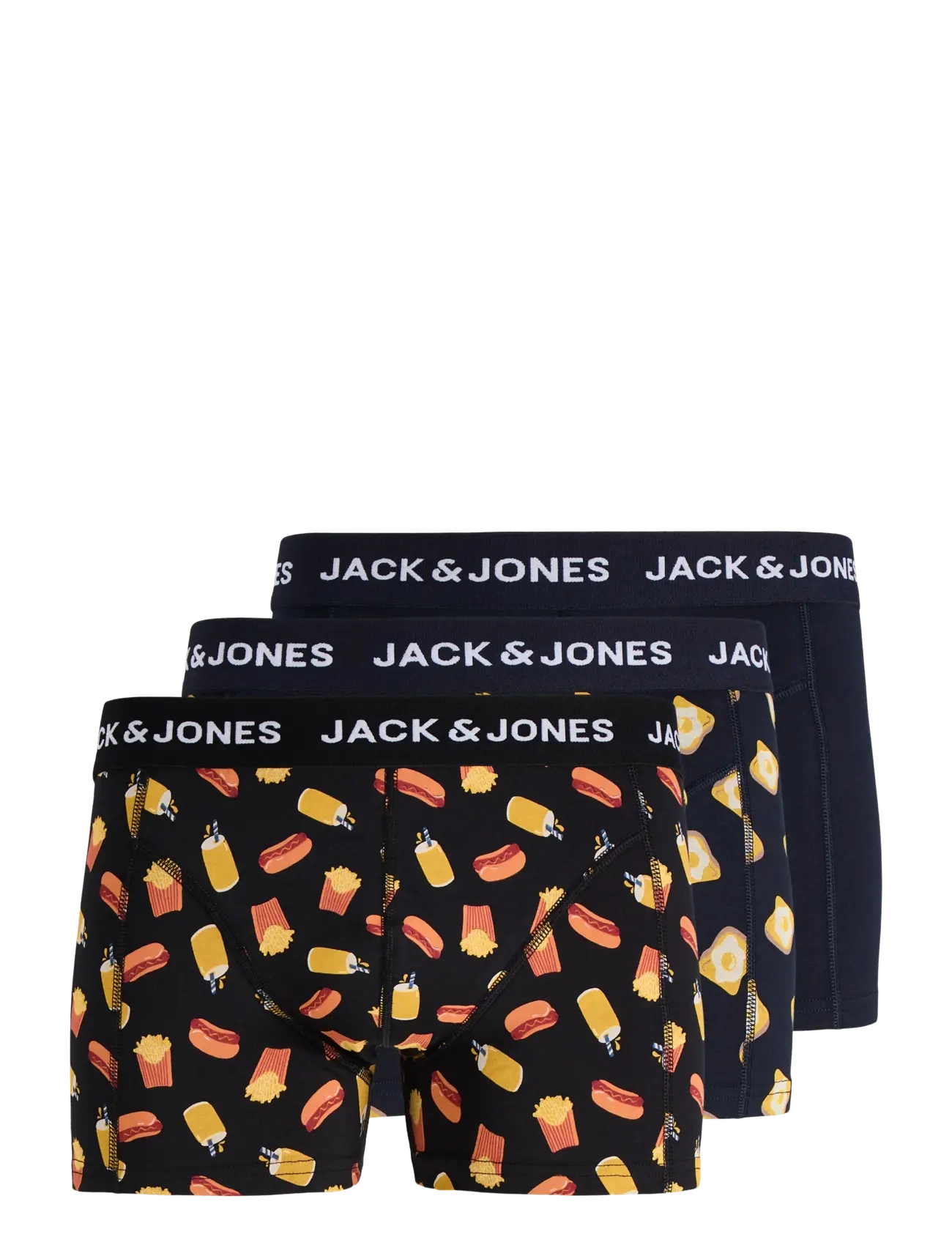 JACK & JONES Jackevin Food Trunks 3 Pack Schwarz - XXL - Herren