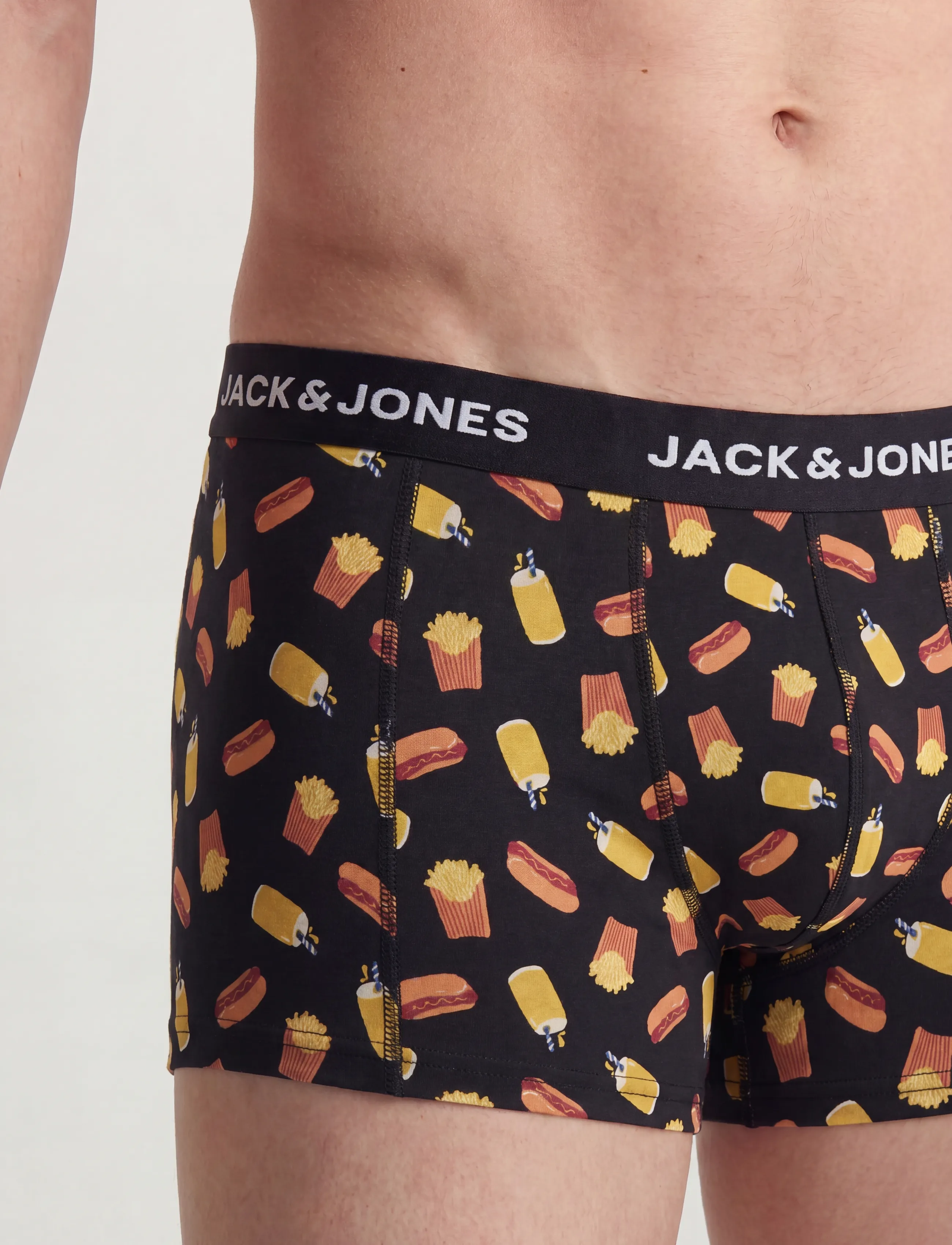 Jack & Jones JACKEVIN FOOD TRUNKS 3 PACK - Unterwäsche - BLACK / black