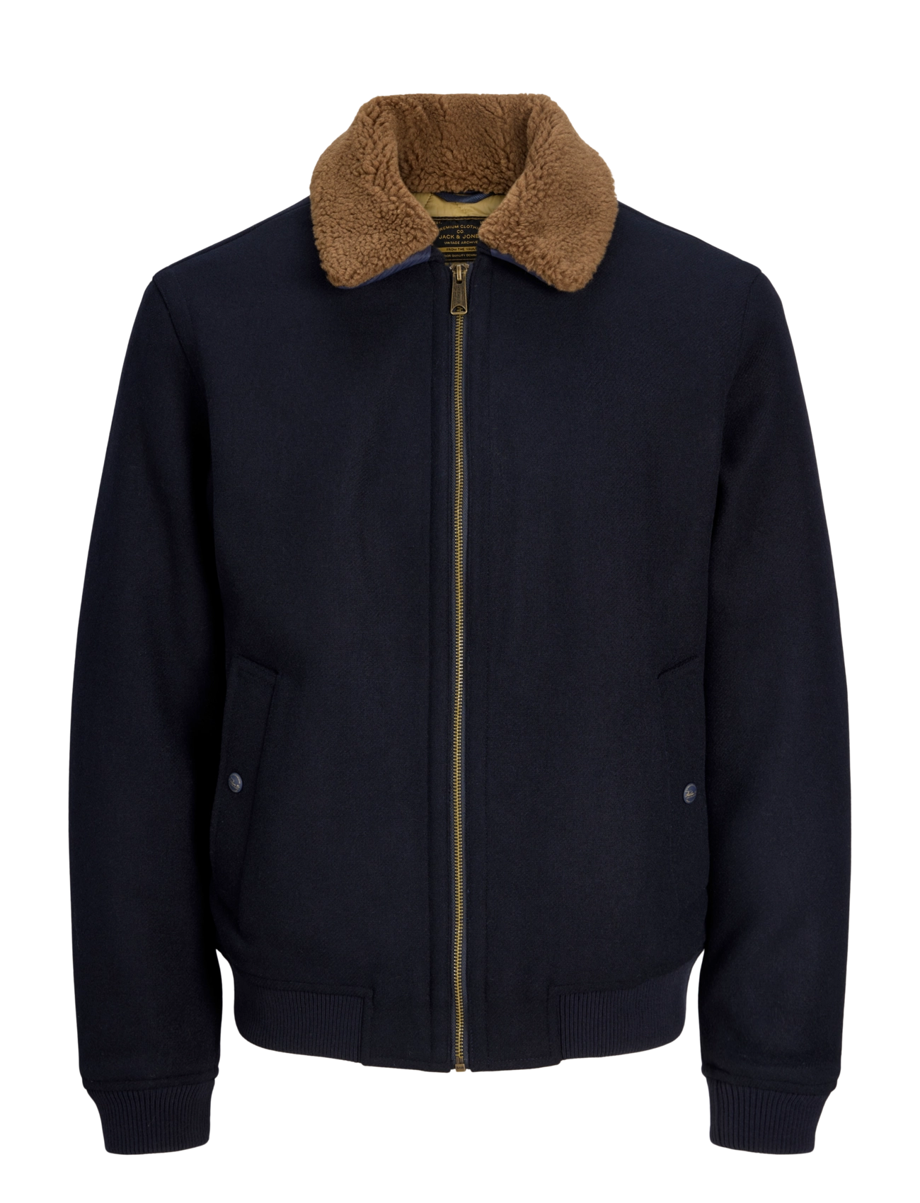 Jack & Jones JPRBLUMELVIN WOOL BLEND BOMBER - Kläder - DARK NAVY / navy