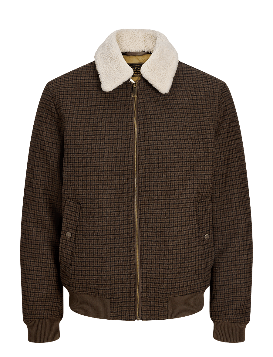 Jack & Jones - JPRBLUMELVIN WOOL BLEND BOMBER - sügisjoped - hot fudge - 0