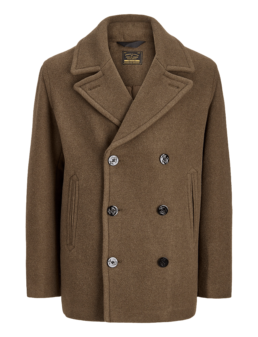 Jack & Jones - JPRBLUNEIL WOOL BLEND PEACOAT - wollmäntel - crocodile - 0