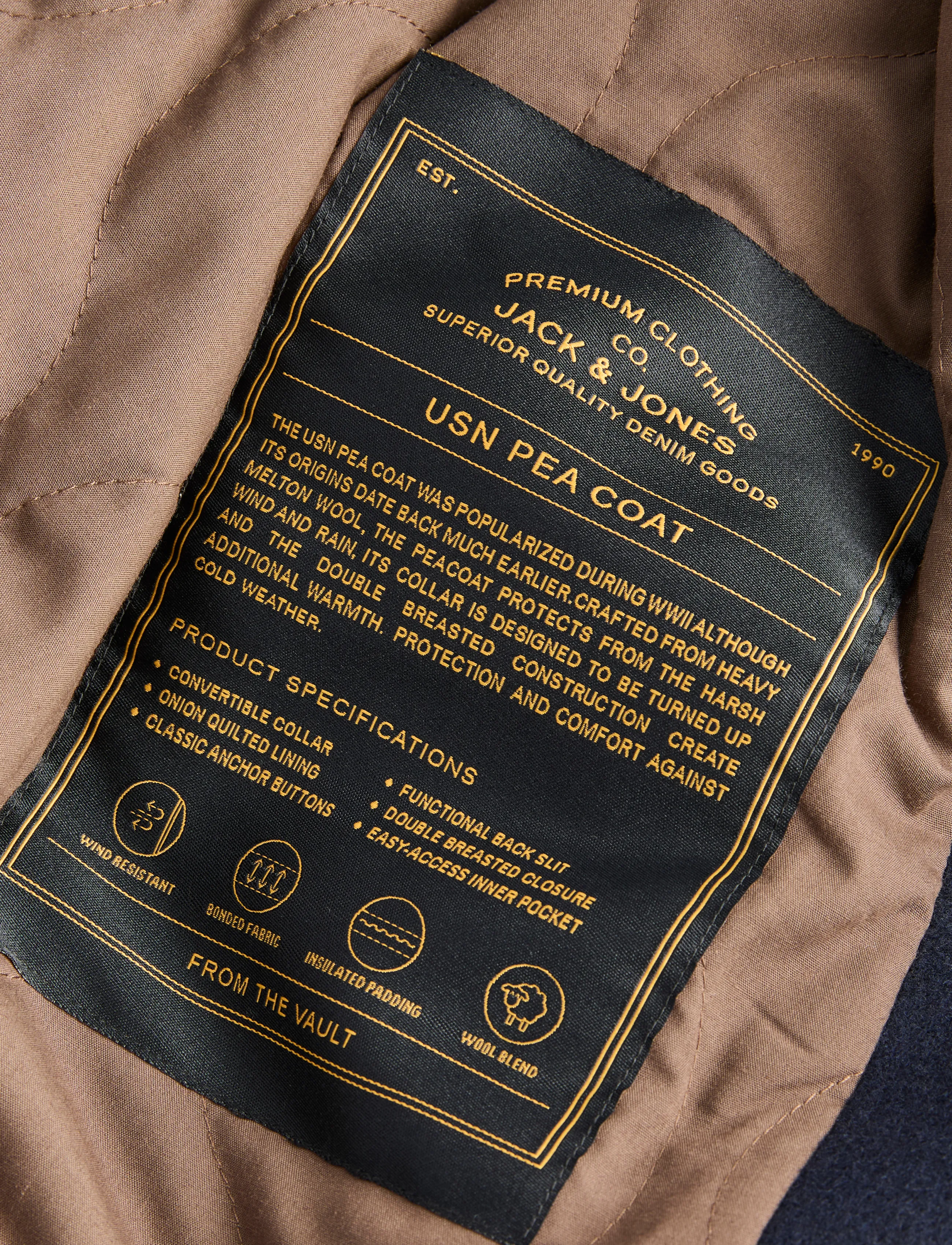 Jack & Jones - JPRBLUNEIL WOOL BLEND PEACOAT - wollmäntel - dark navy - 3