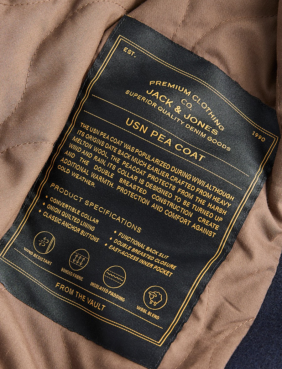 Jack & Jones - JPRBLUNEIL WOOL BLEND PEACOAT - wollmäntel - dark navy - 3