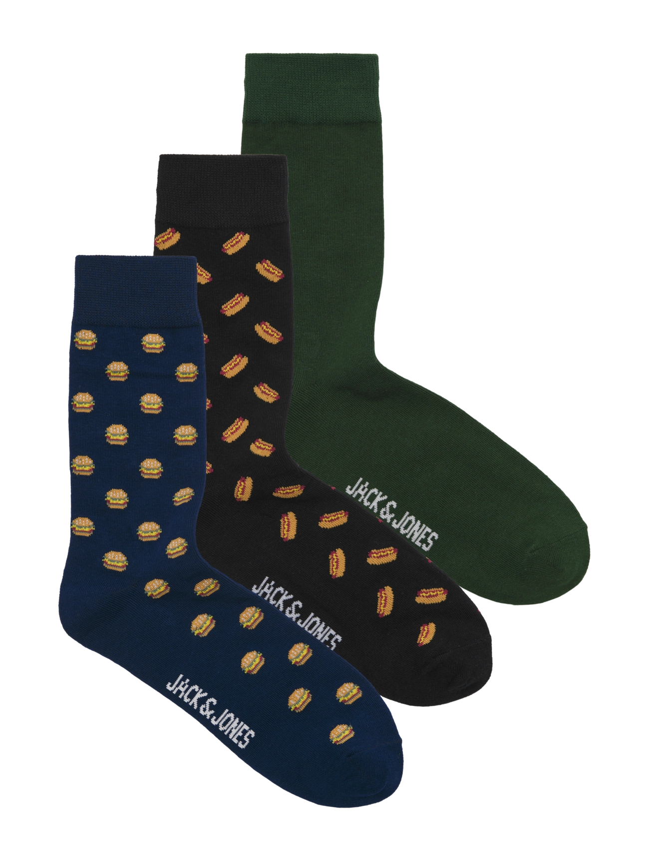 JACK & JONES Jaclando Food Socken 3 Pack Navy - One Size - Herren