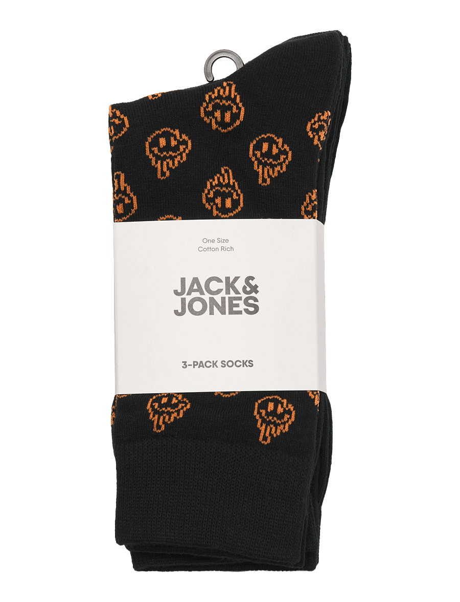 Jack & Jones - JACDALE SMILEY SOCKS 3 PACK - socken im multipack - black - 1