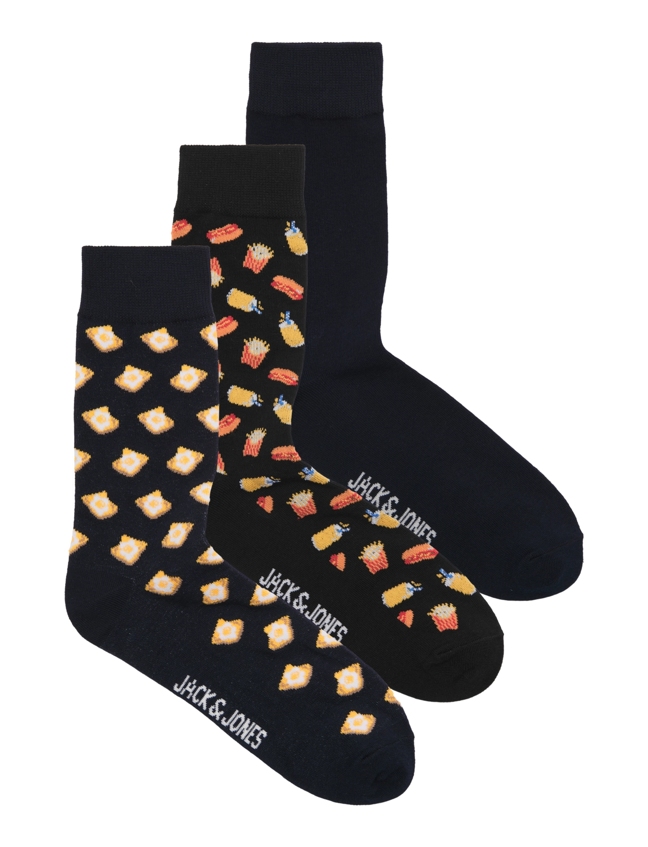 JACK & JONES Jackevin Food Socken 3 Pack Schwarz - One Size - Herren