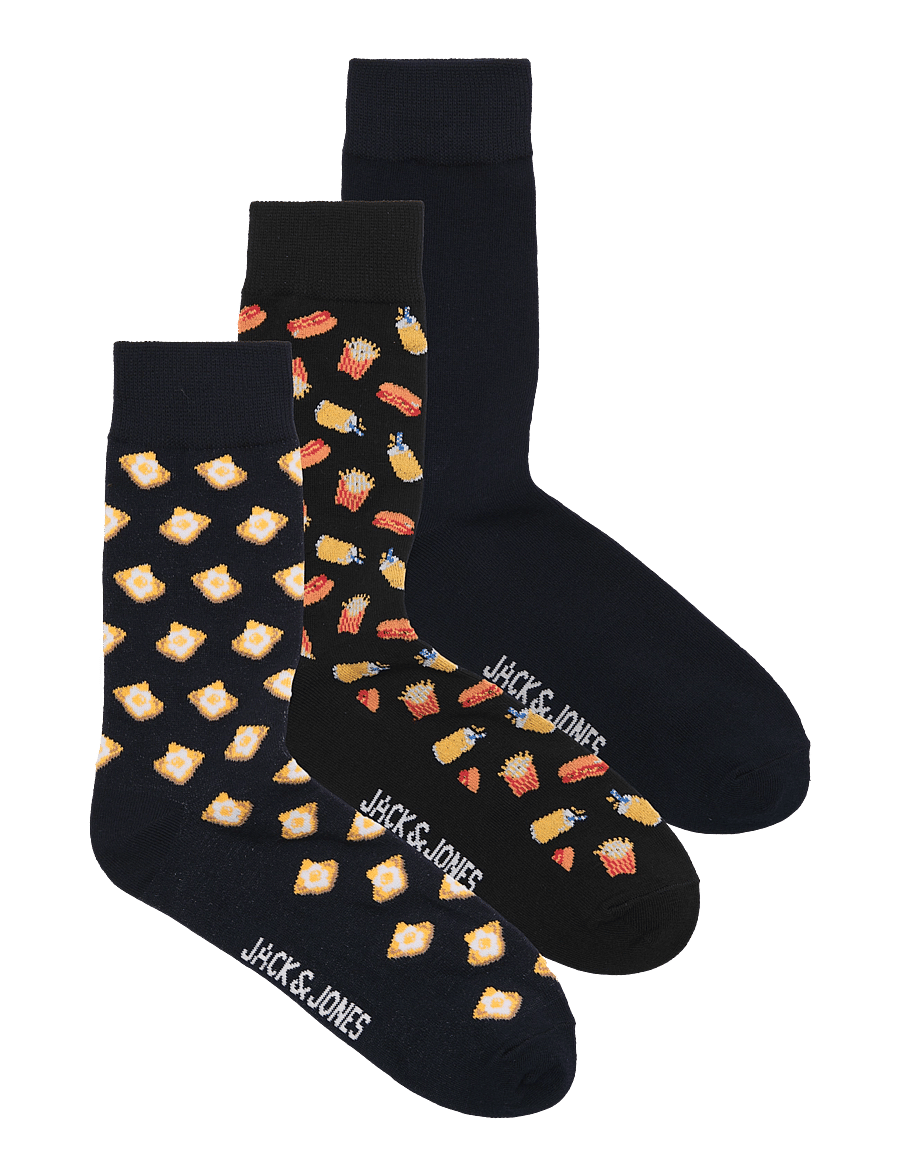 Jack & Jones - JACKEVIN FOOD SOCKS 3 PACK - black - 0