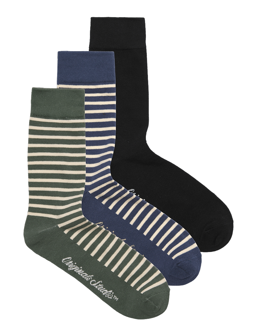 Jack & Jones - JACNORREBRO STRIPED SOCKS 3 PACK - crown blue - 0