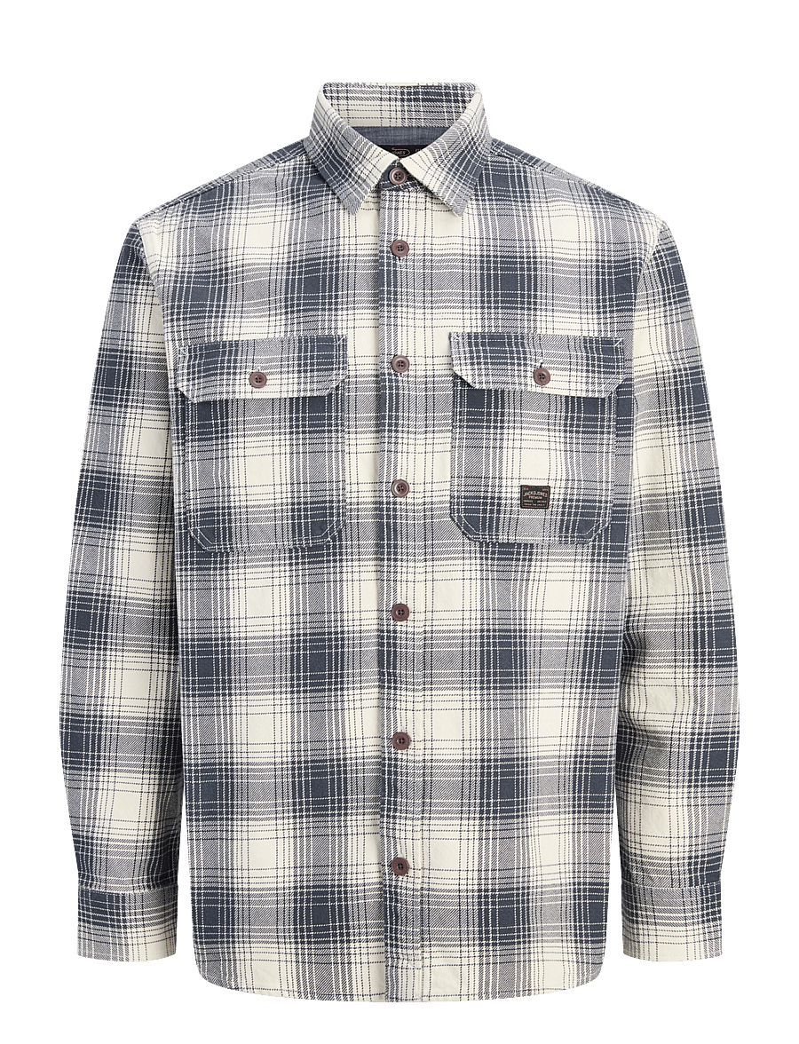 Jack & Jones - JPRBLUIVY CHECK L/S OVERSHIRT SN - ruudulised särgid - dark navy - 0