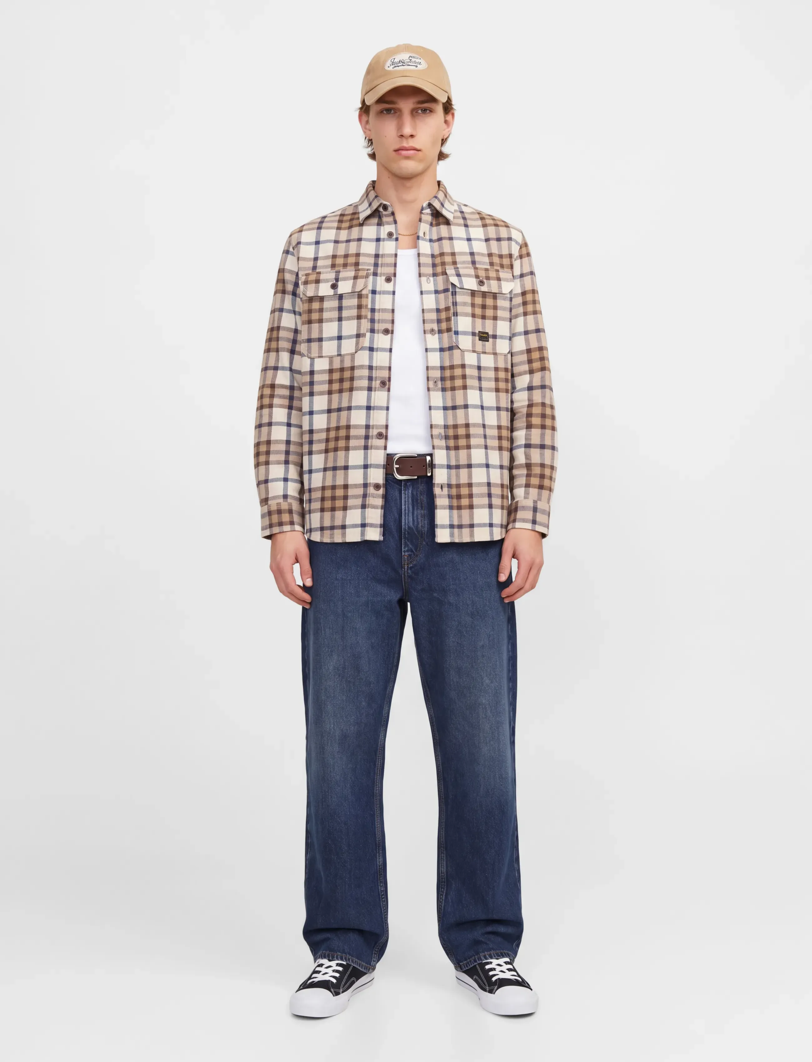 Jack & Jones - JPRBLUIVY CHECK L/S OVERSHIRT SN - rutiga skjortor - plaza taupe - 4