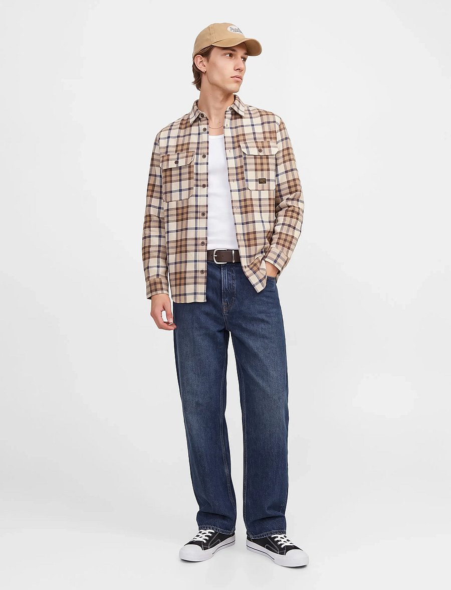 Jack & Jones - JPRBLUIVY CHECK L/S OVERSHIRT SN - rutiga skjortor - plaza taupe - 5
