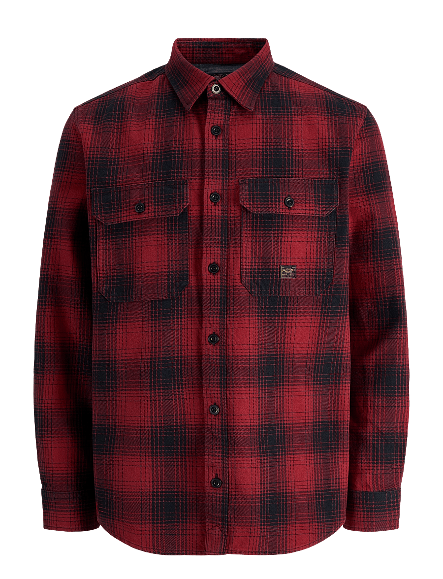 Jack & Jones - JPRBLUIVY CHECK L/S OVERSHIRT SN - Überhemden - rosewood - 0